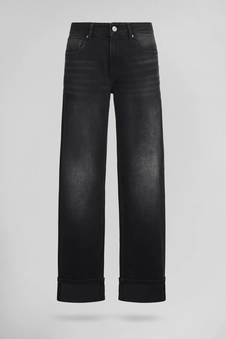 Teddy Smith Boyfriend Black Used jean droit noir femme