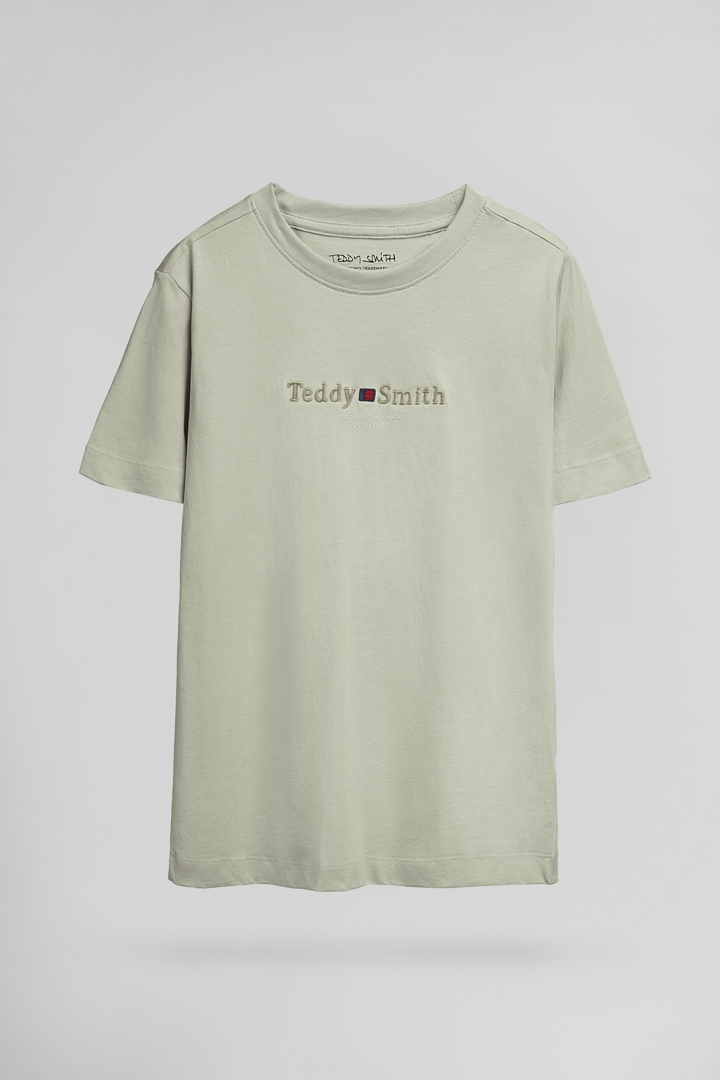 Teddy Smith T-Jim MC JR t-shirt vert sauge coton