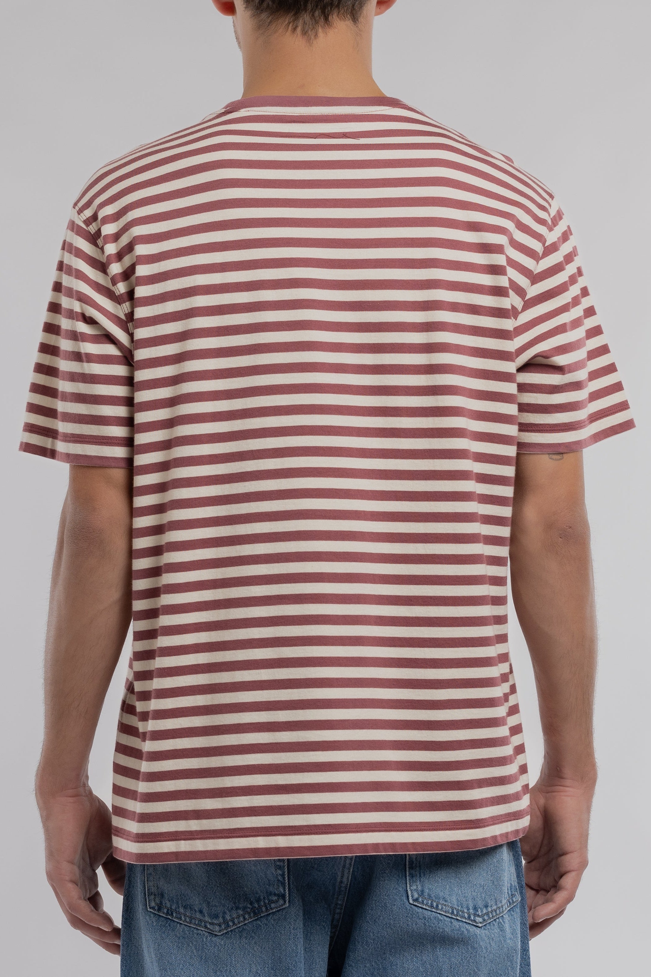 Teddy Smith T-Stry T-Shirt Framboise Foncé Rayé Ample