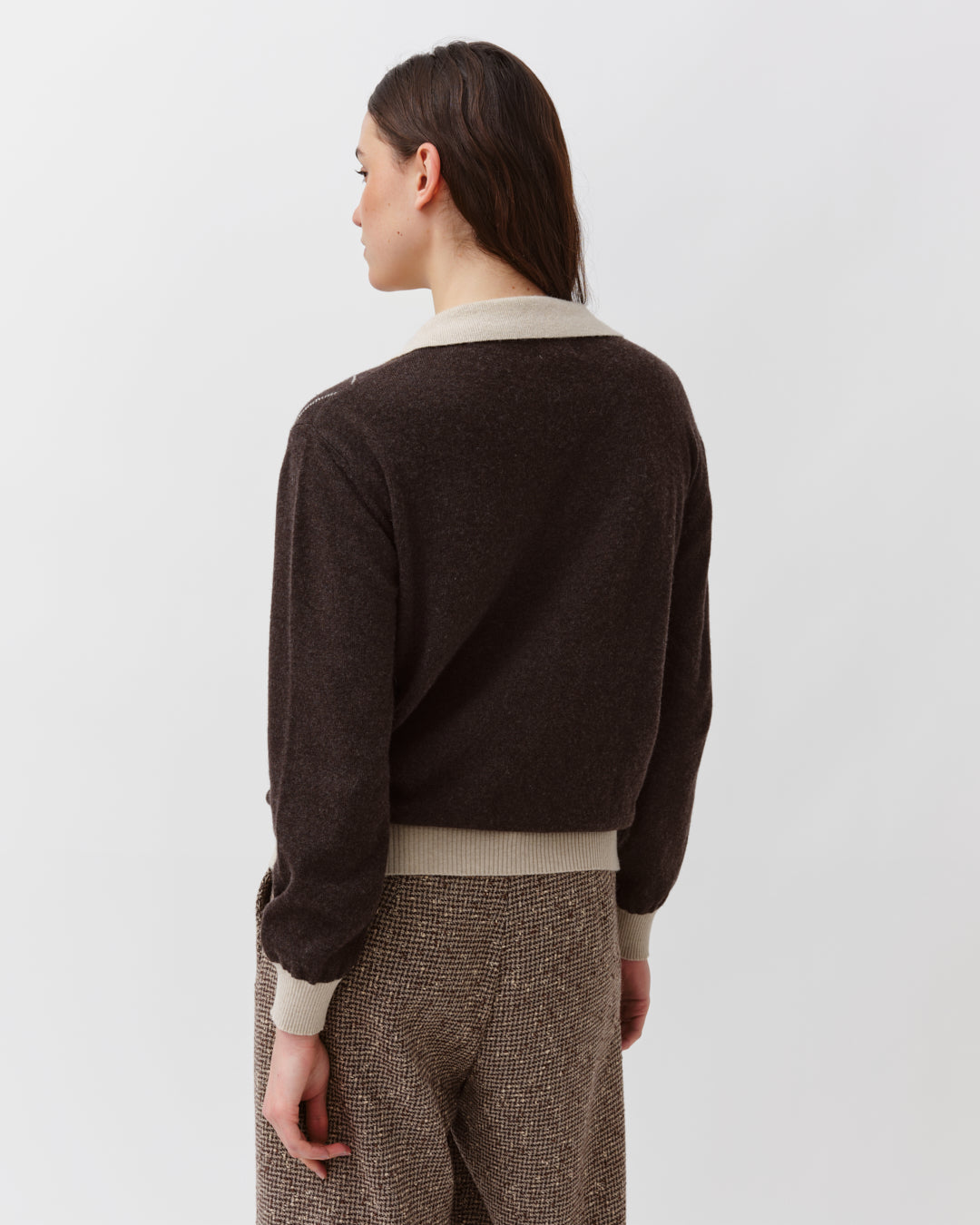 Diega Pasreo pull polo mérinos chocolat