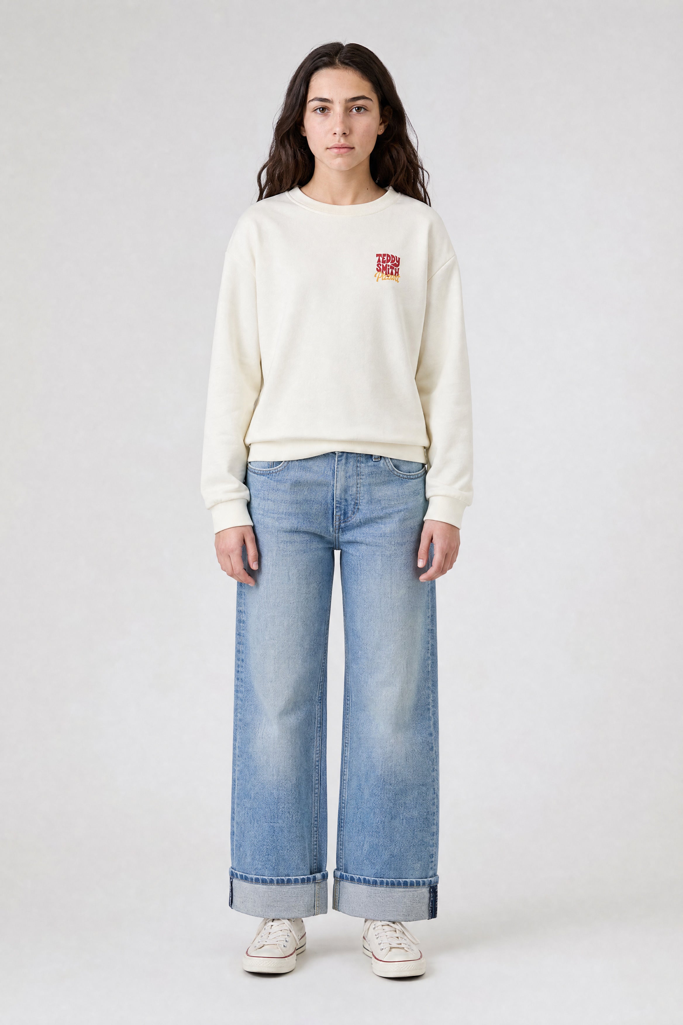 Teddy Smith S-Ely RC JR sweat blanc fille