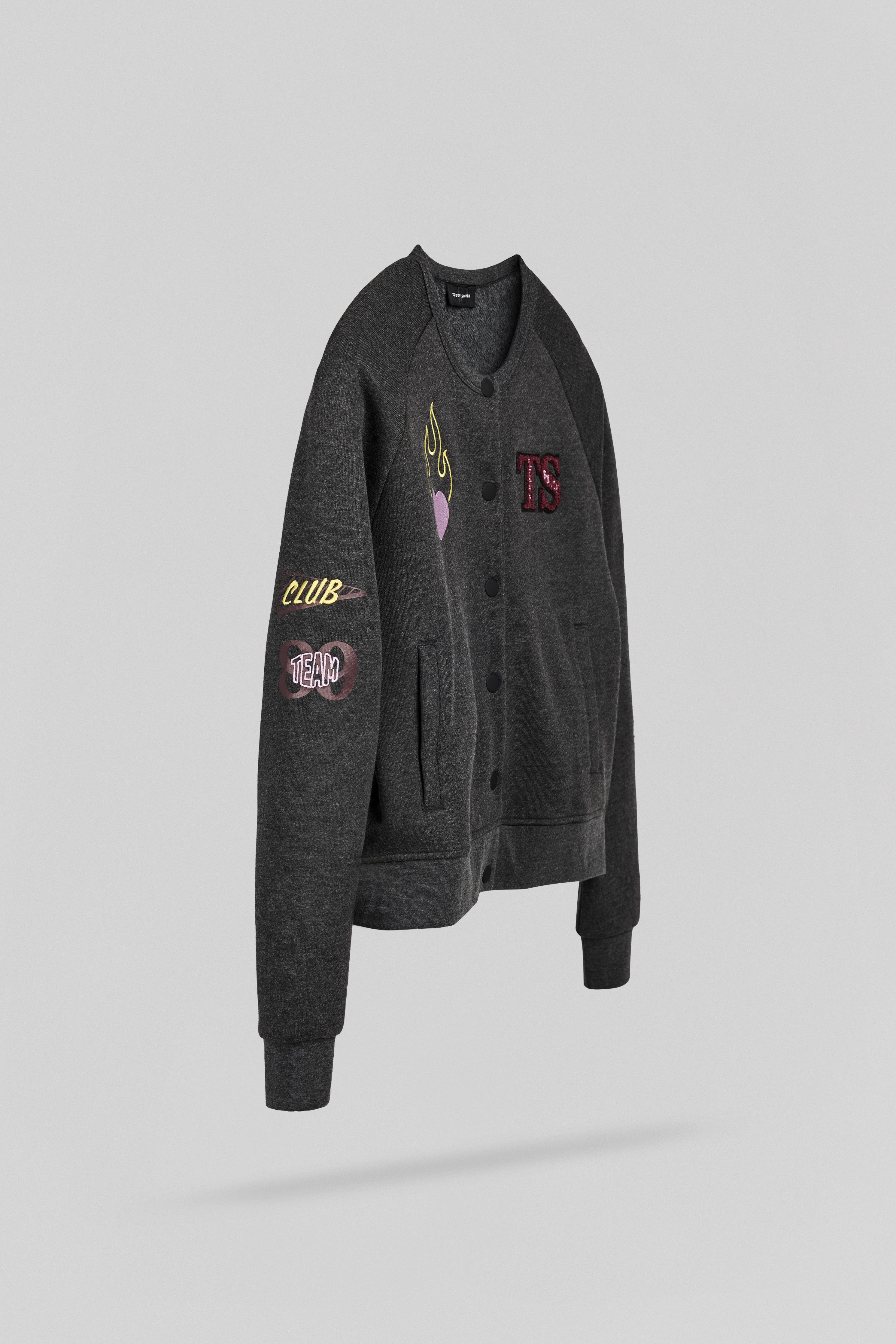 Teddy Smith G-Dian JR Gilet Fille Noir Chiné Brodé