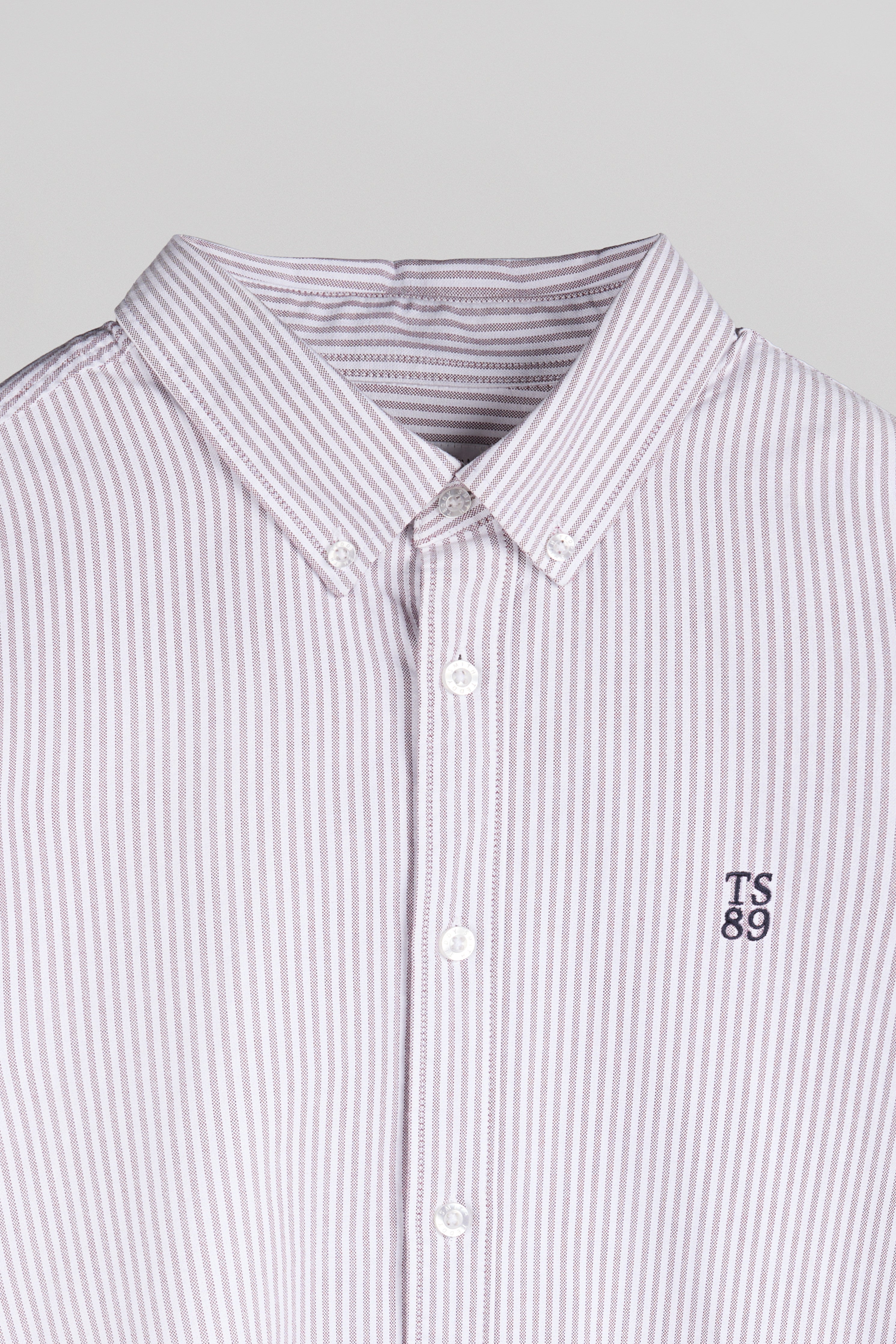 Teddy Smith C-Stanley ML chemise rayures framboise homme