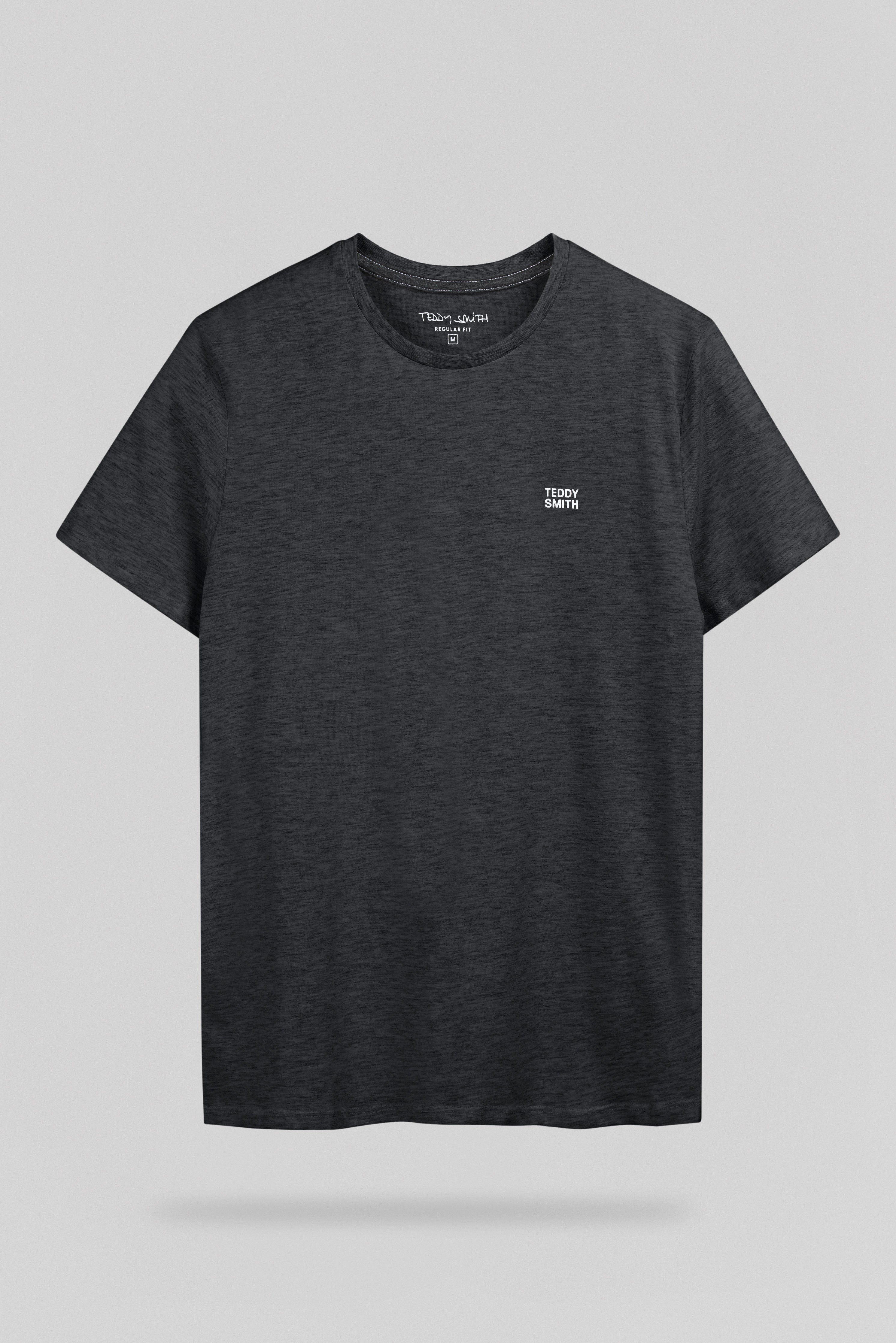 Teddy Smith The Tee 1 t-shirt mélange noir blanc chiné