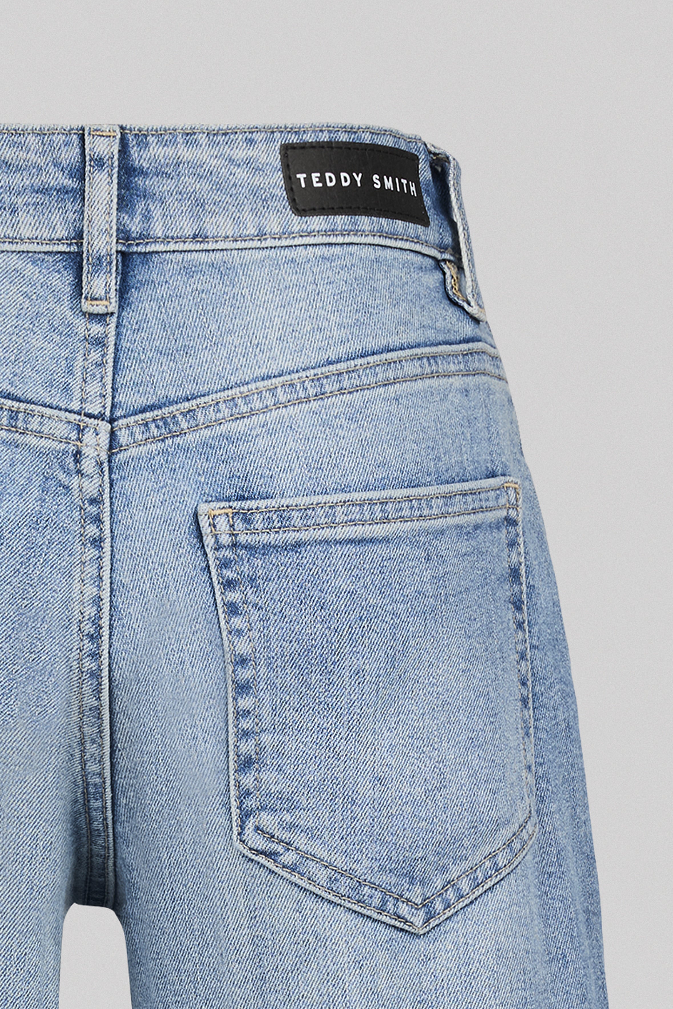 Teddy Smith Boyfriend JR jean fille indigo clair délavé