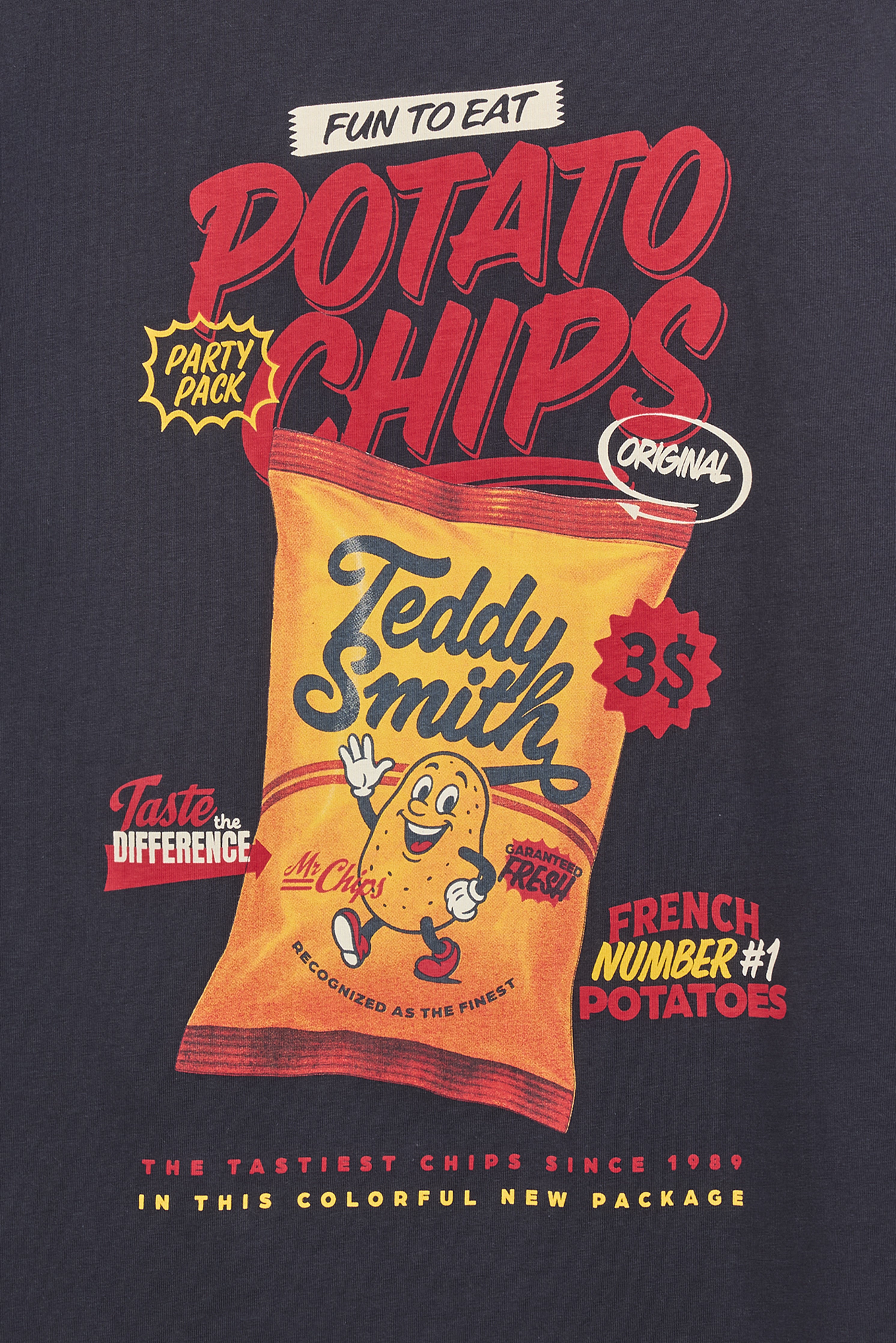 Teddy Smith T-Chips MC t-shirt imprimé bleu marine
