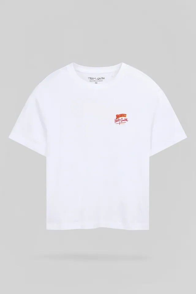 Teddy Smith T-Breakfast t-shirt garçon blanc