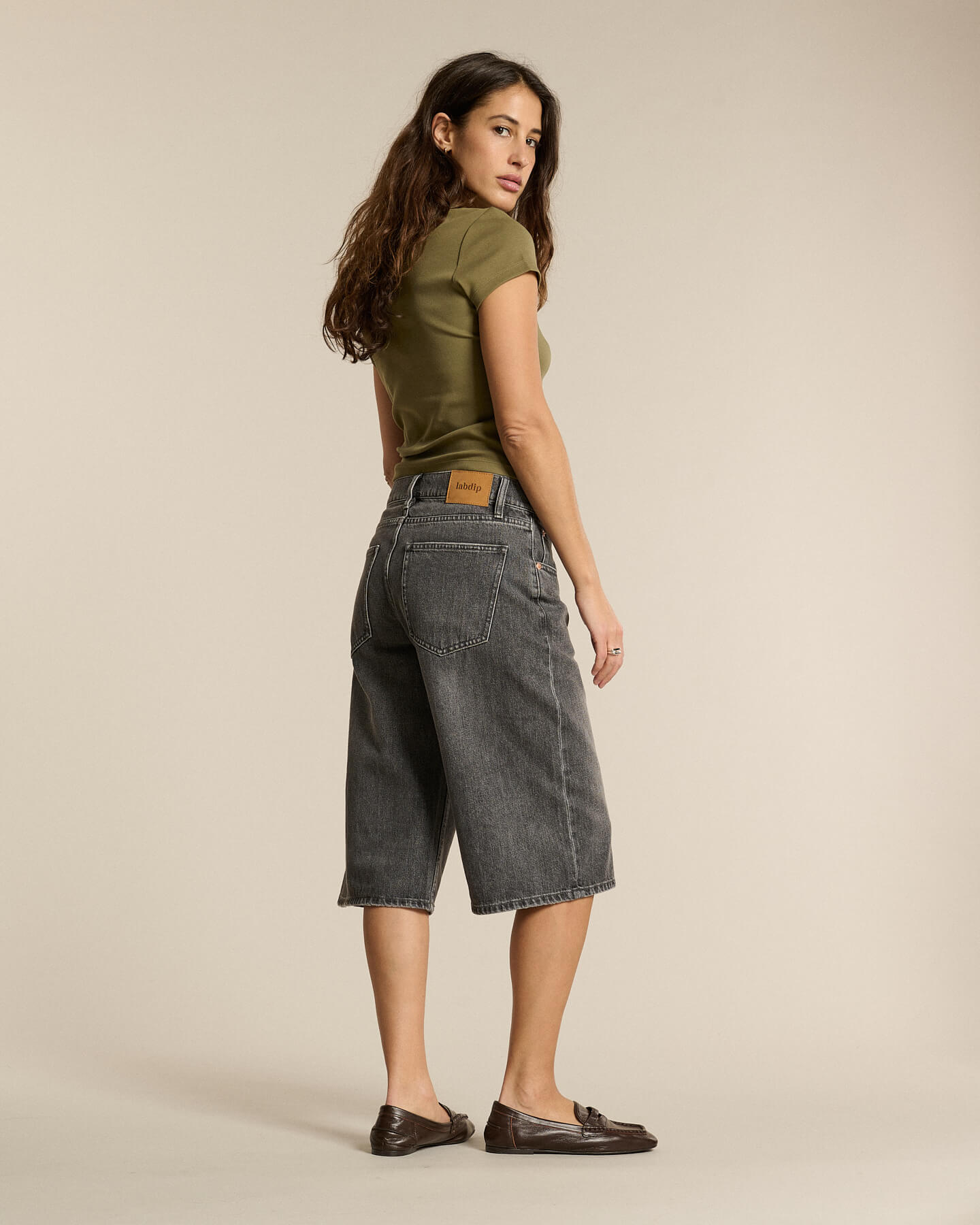 Labdip Kyoto Denim Dusty Grey bermuda gris droite