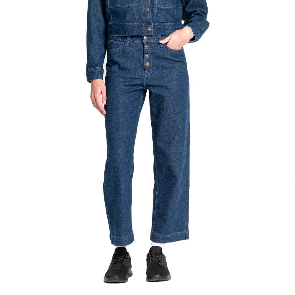 Lee Wide Leg Jean Droit Femme Bleu Foncé Large