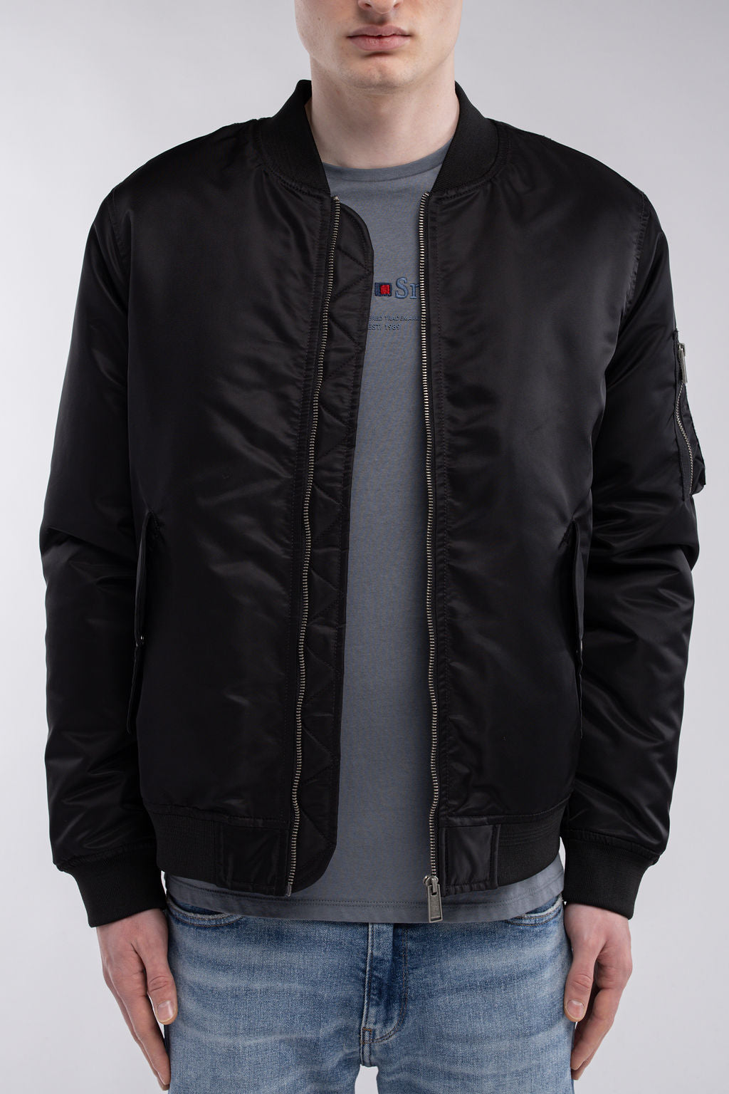 Teddy Smith B-MA1 blouson aviateur noir col bomber