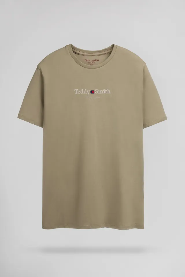 Teddy Smith T-Jim MC Wolf t-shirt beige coton