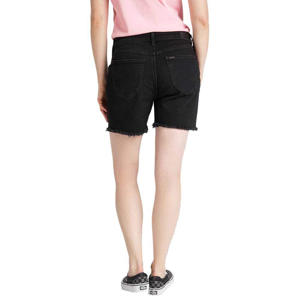 Lee Short Jean Femme Noir Denim Stretch