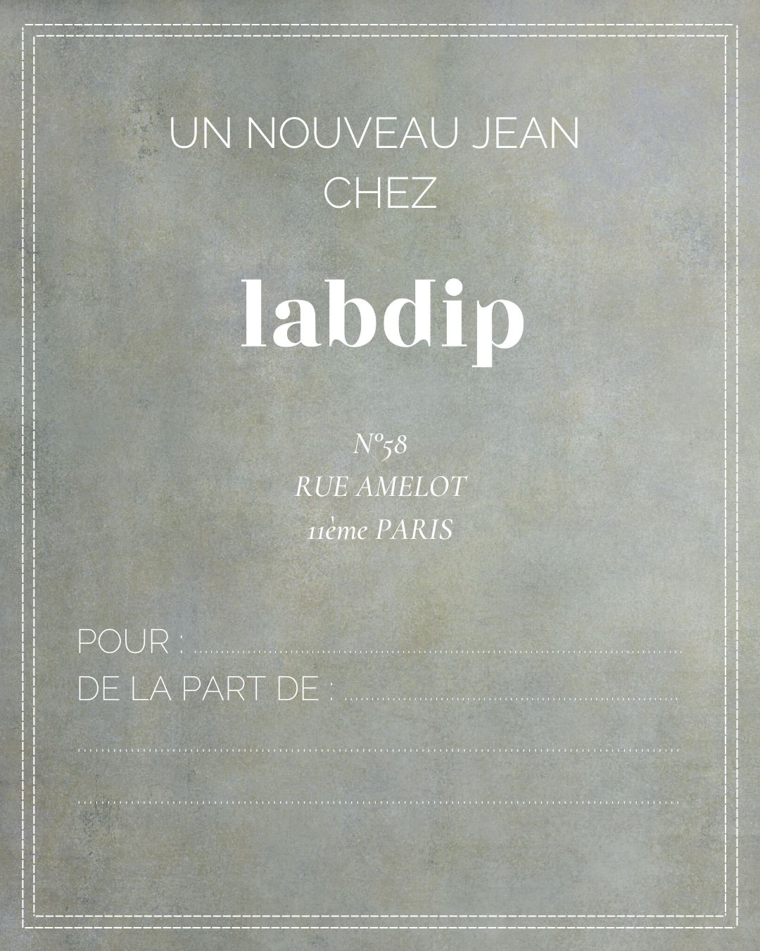 Labdip E-Carte cadeau 50€ carte cadeau à imprimer