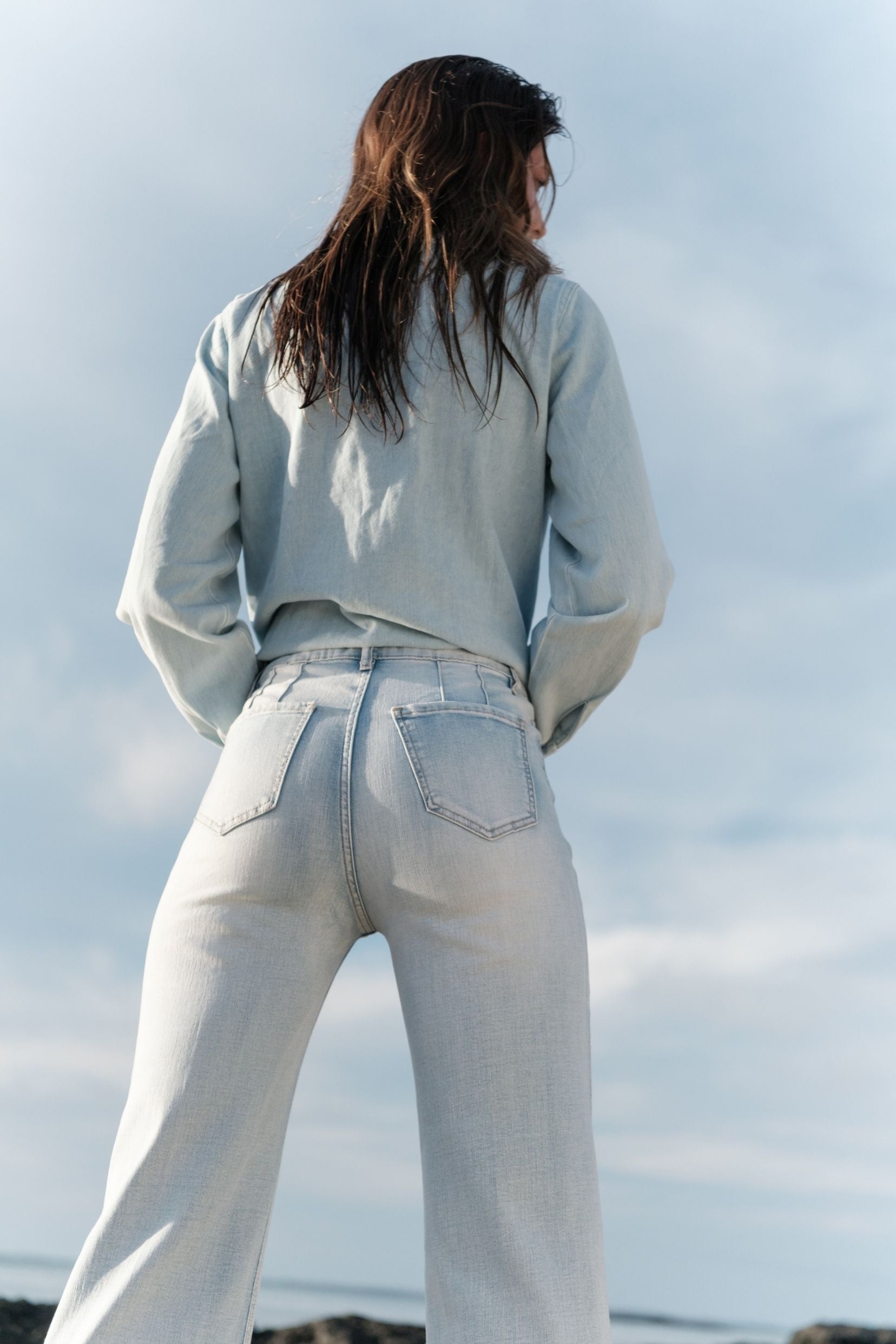Maison Onado Joliane jean wide bleu taille haute
