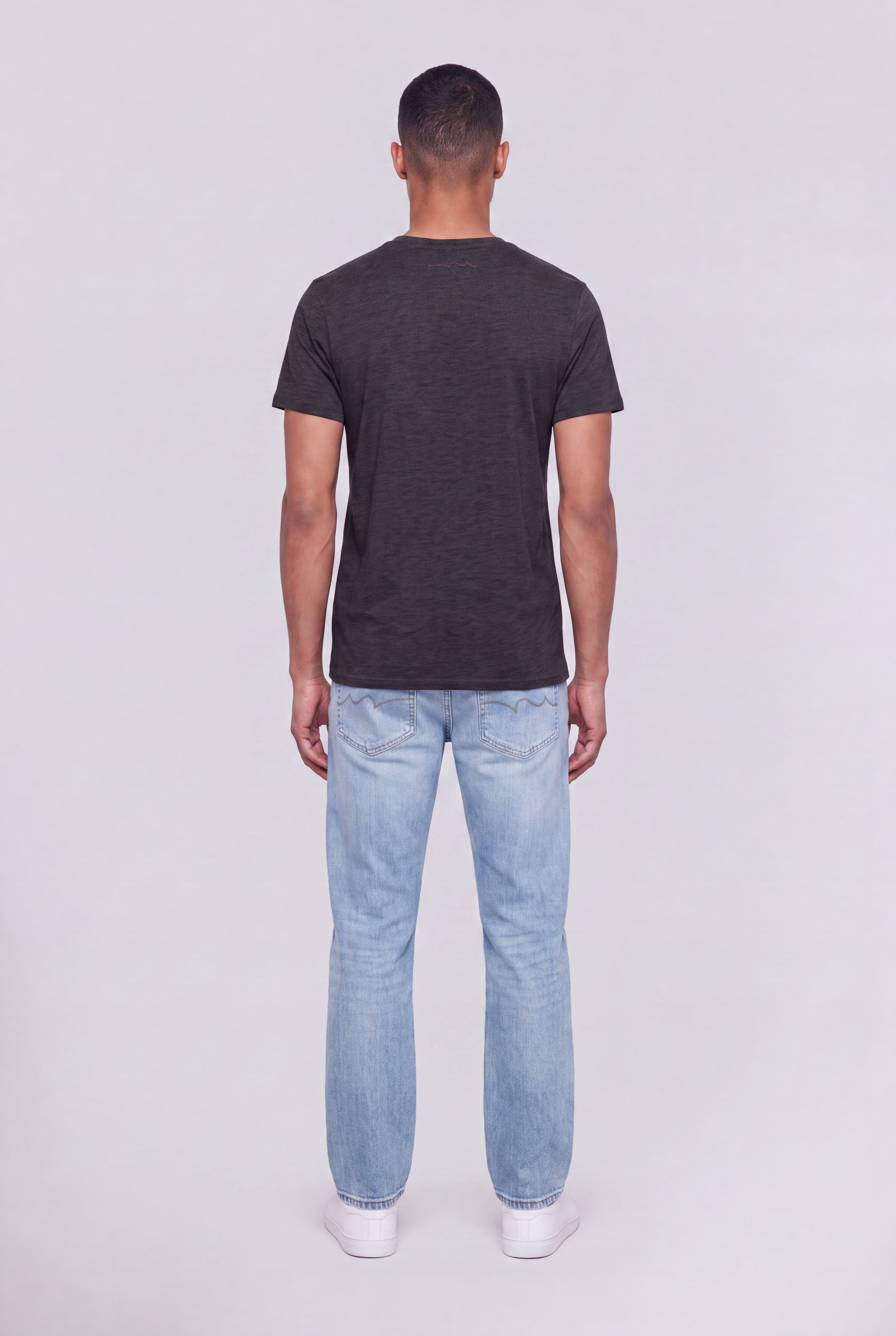 Teddy Smith The Tee 1 t-shirt mélange noir blanc chiné