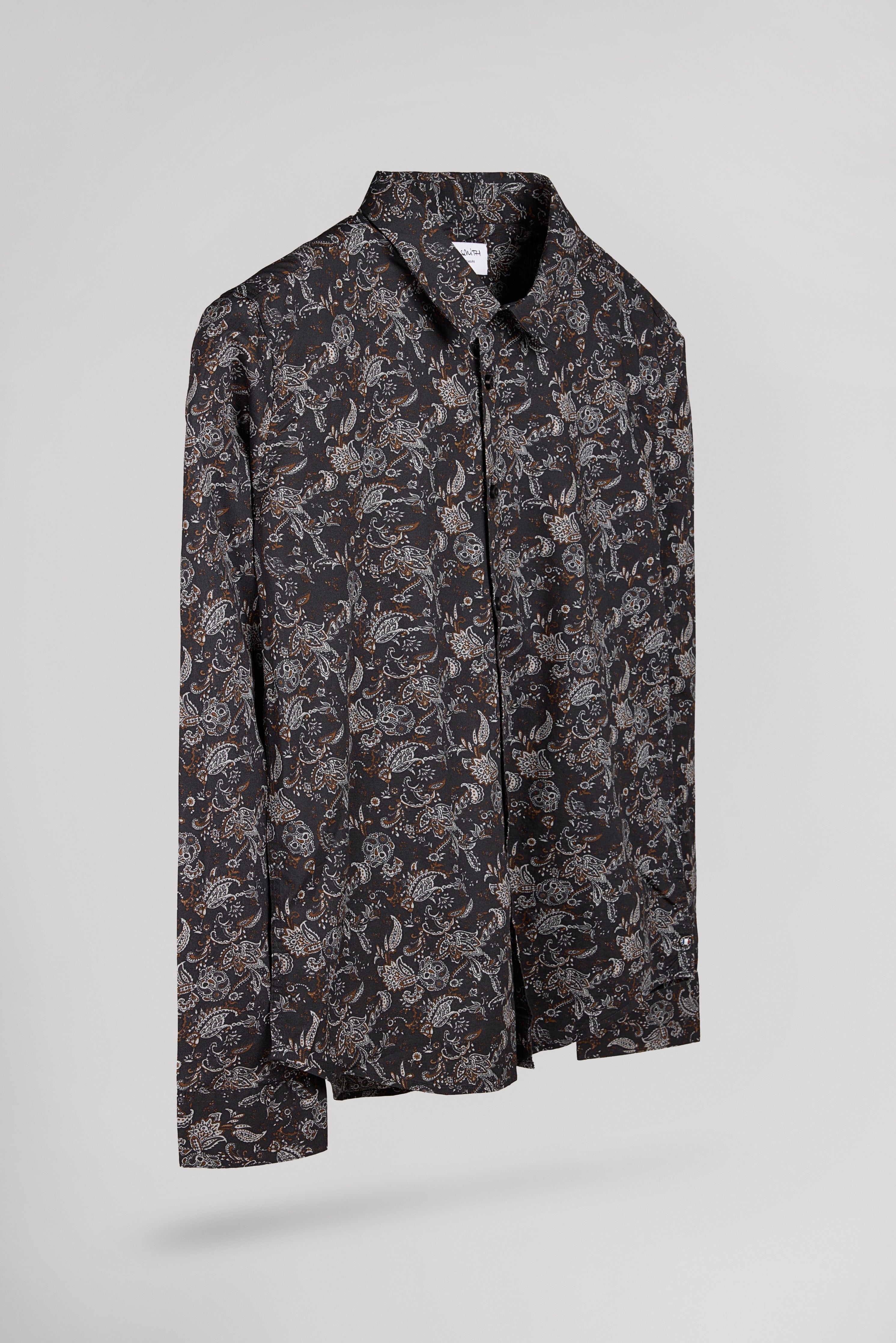 Teddy Smith Carton ML chemise noire stretch homme