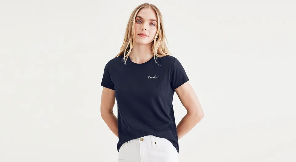 Dockers Graphic Tee t-shirt bleu marine slim femme