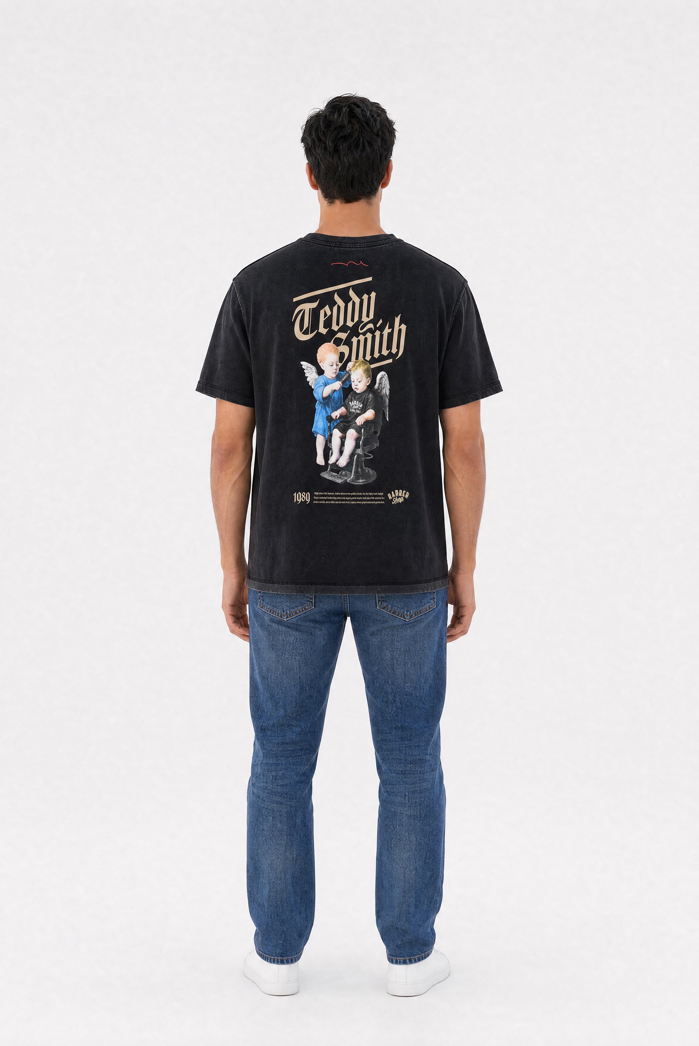 Teddy Smith T-Angel MC t-shirt noir délavé ample coton