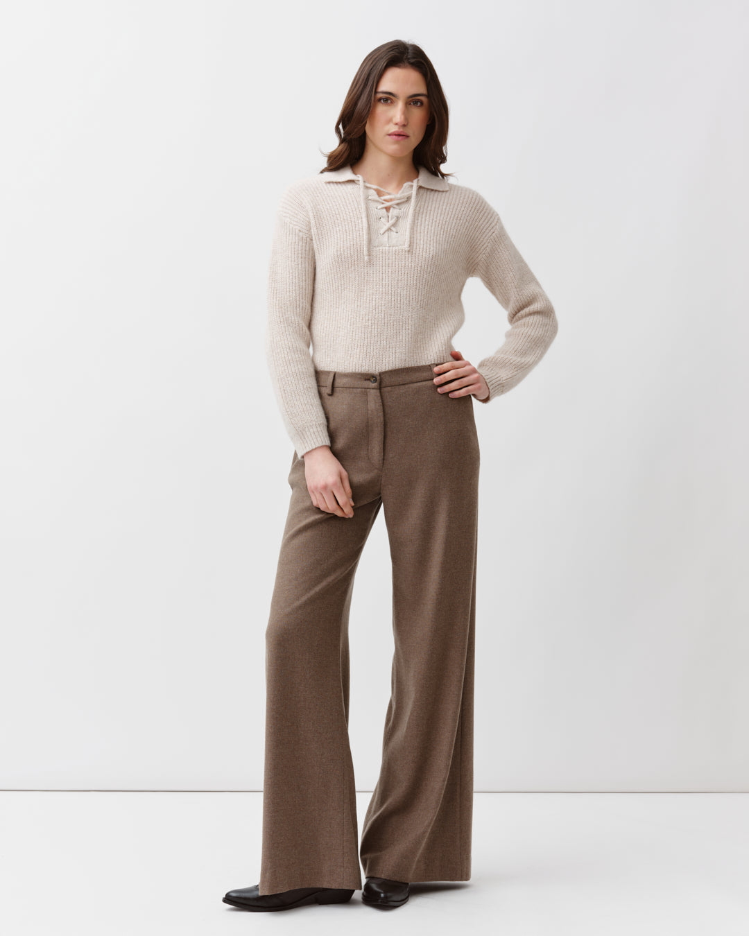 DIEGA PIEDRO pantalon large anthracite