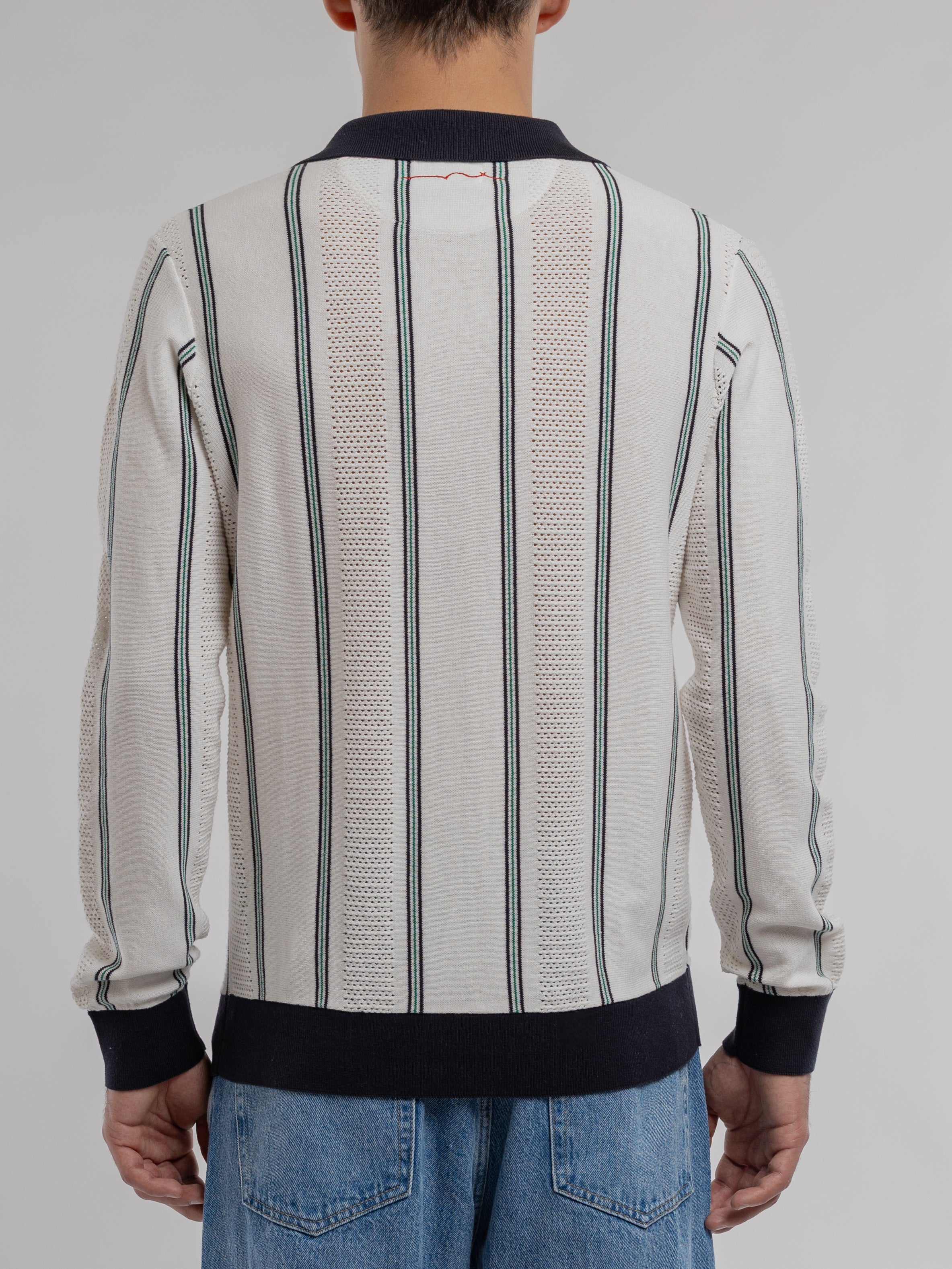 Teddy Smith P-Sully Middle White pull blanc rayé