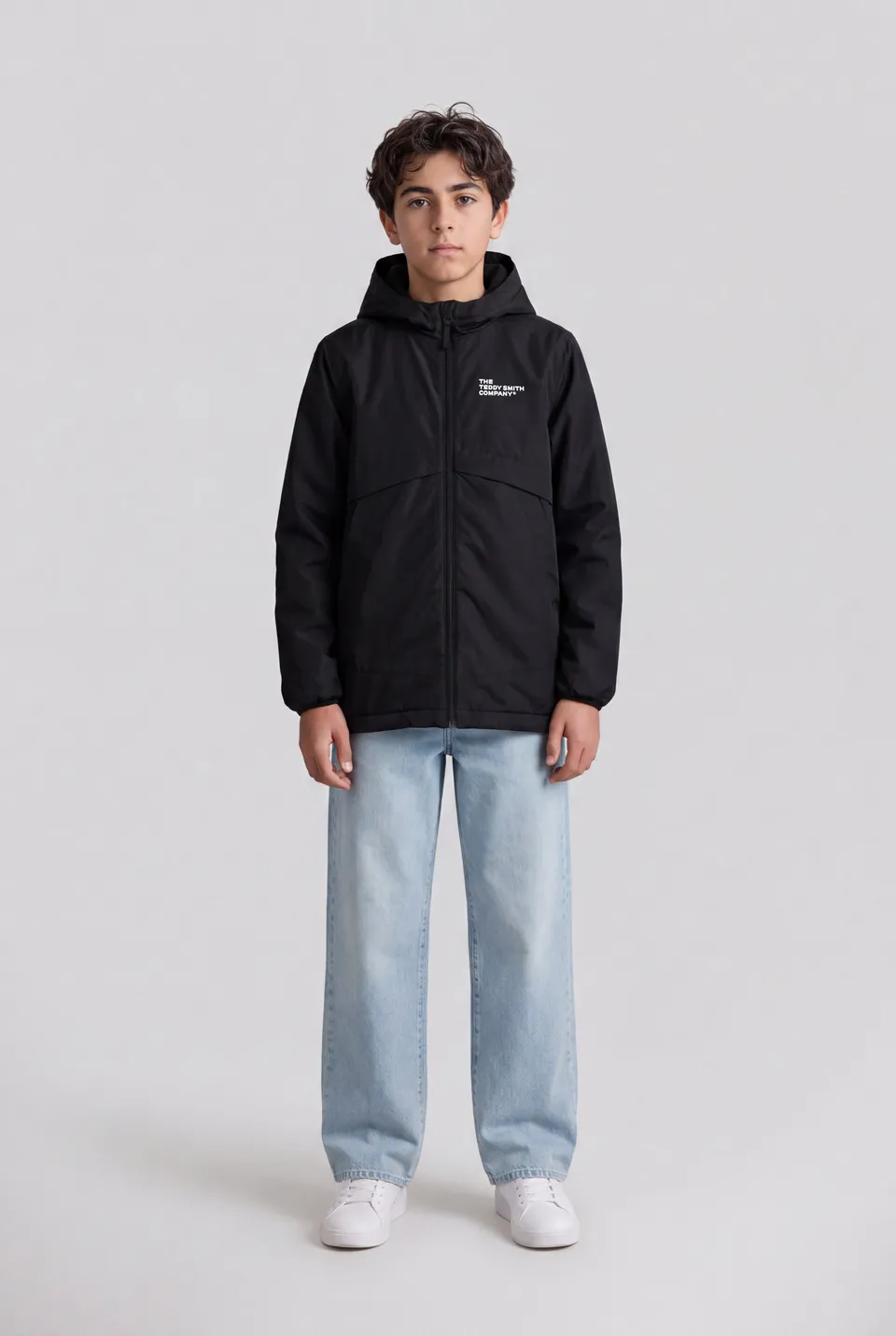 Teddy Smith P-Hanz JR parka garcon noir capuche polaire