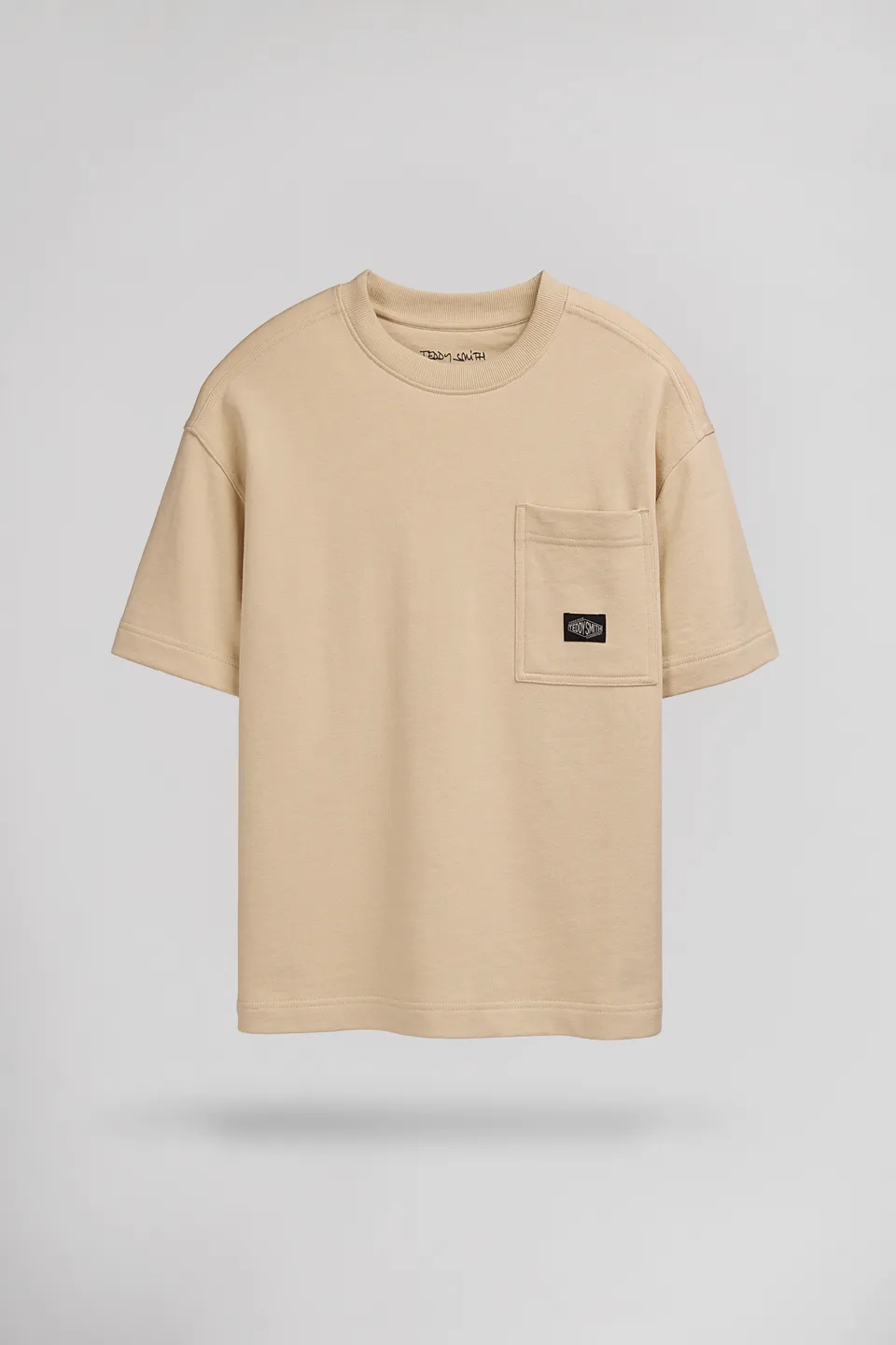 Teddy Smith S-Och RC JR sweat beige clair manches courtes