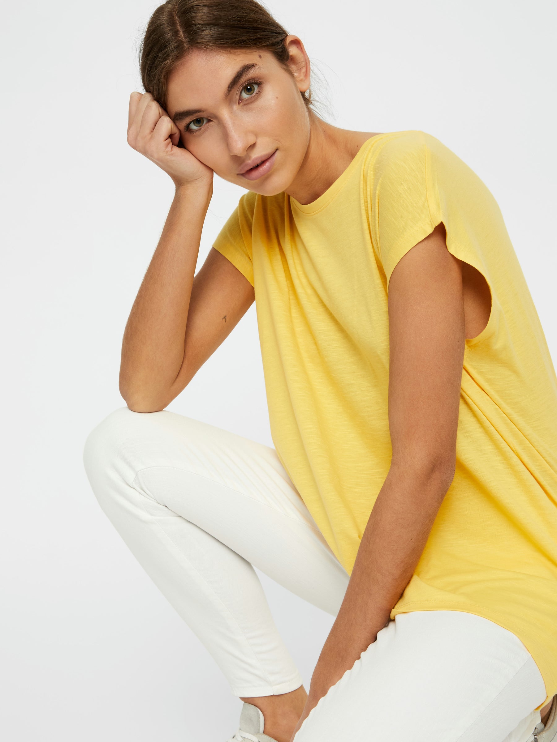 Noisy May t-shirt oversize col rond ourlet arrondi