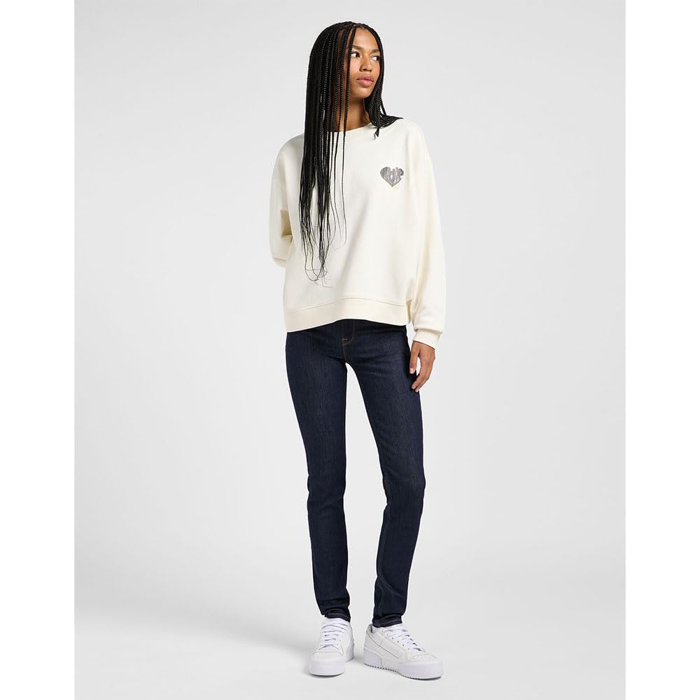 Lee Relaxed Graphic Crew sweat femme L écru
