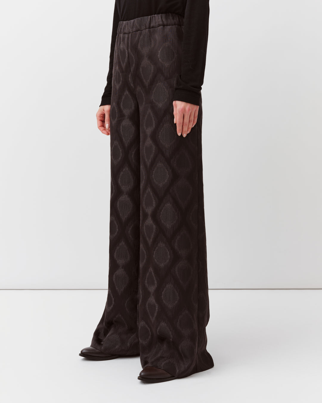DIEGA Portorico pantalon chocolat jacquard