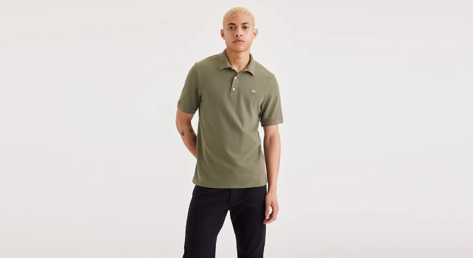 Dockers Original Polo slim vert camo coton classique