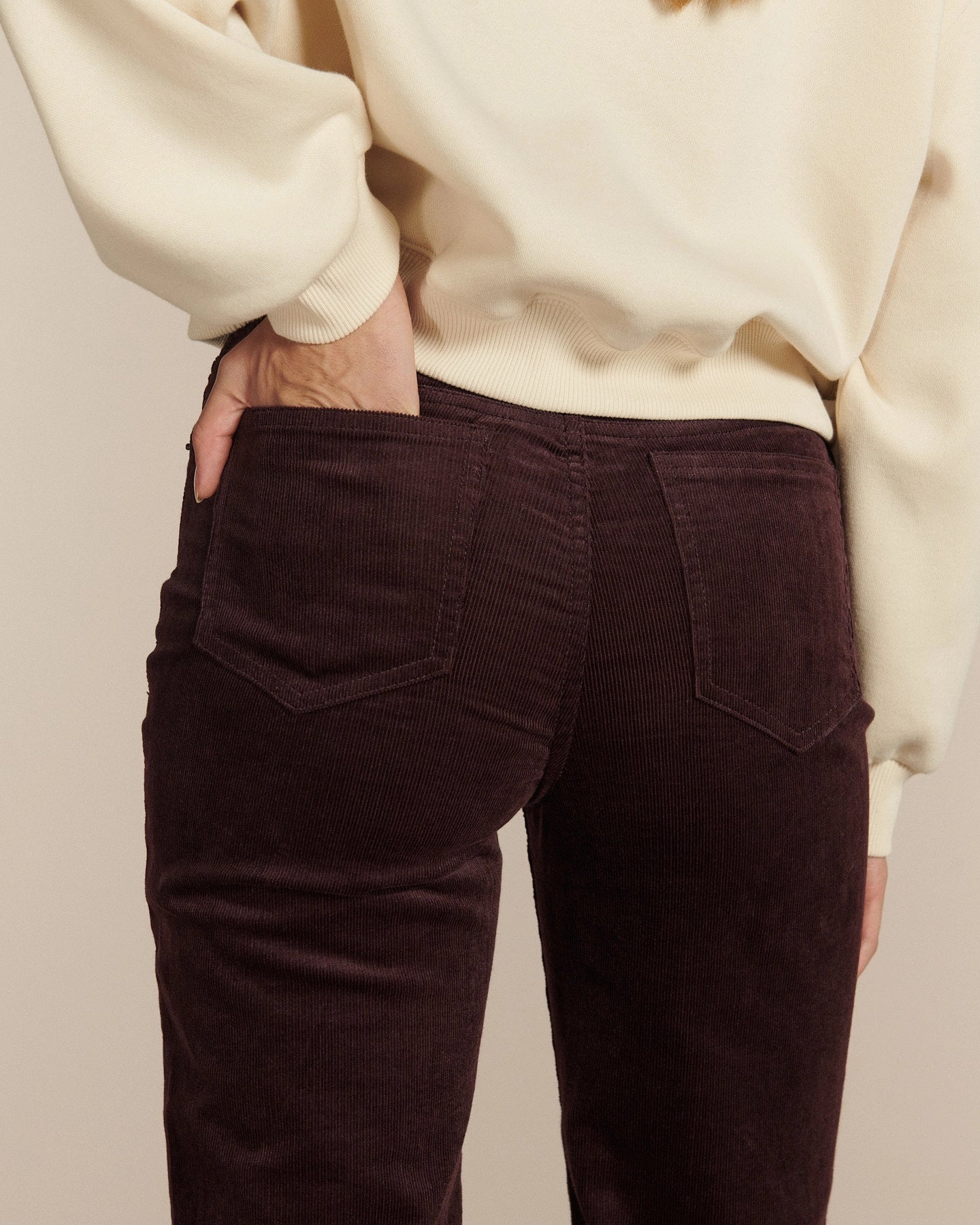 Labdip Nikky Velvet Berry pantalon flare taille mi-haute