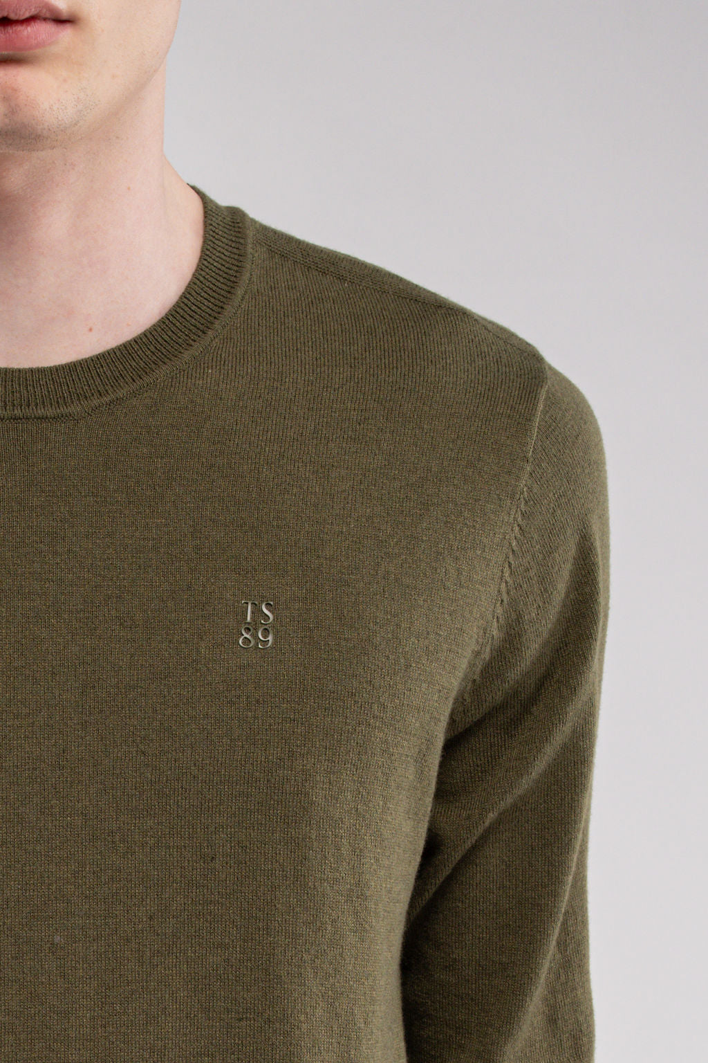 Teddy Smith P-Martino pull olive col rond homme