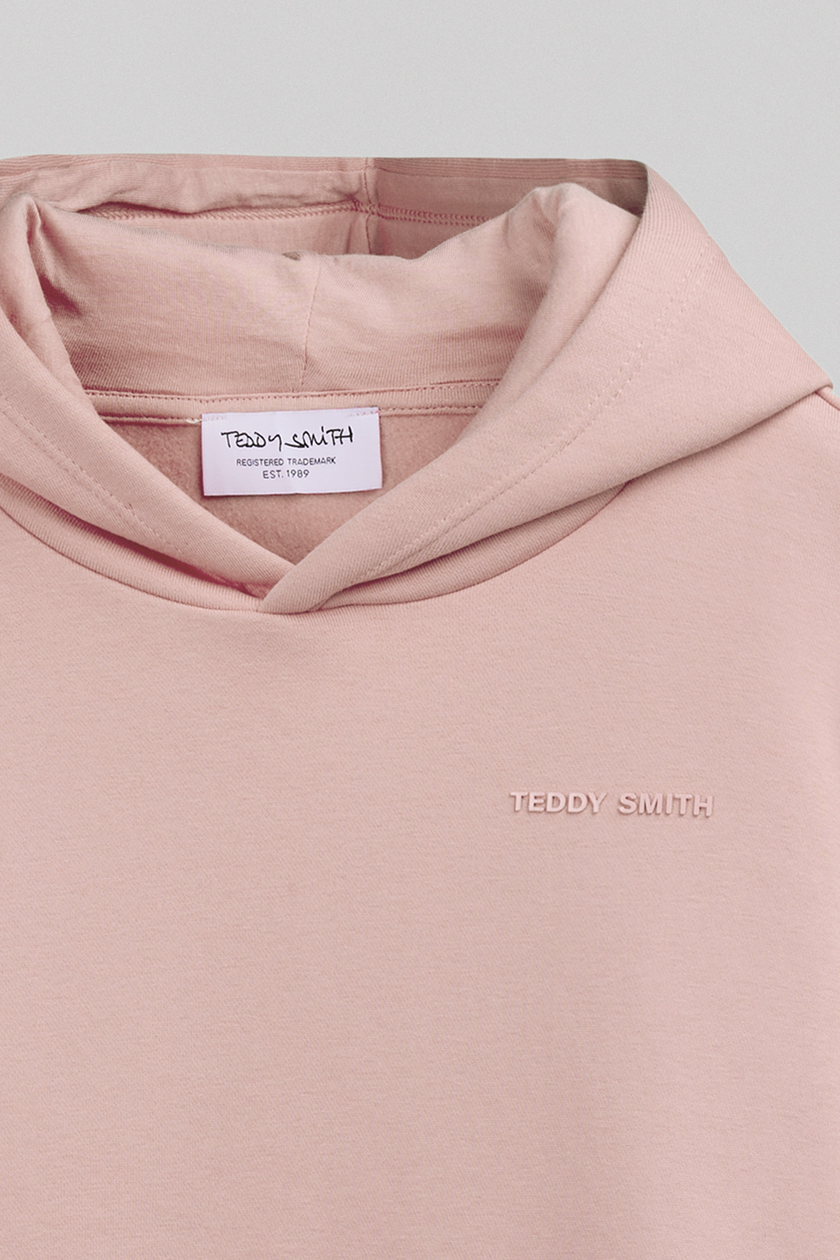 Teddy Smith S-Nark Hoody Jr sweat capuche rose molleton