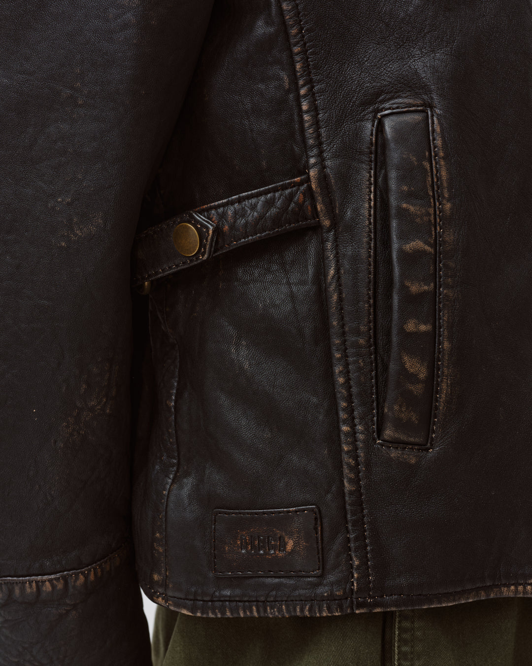 Diega Baristo blouson cuir noir beige mouton