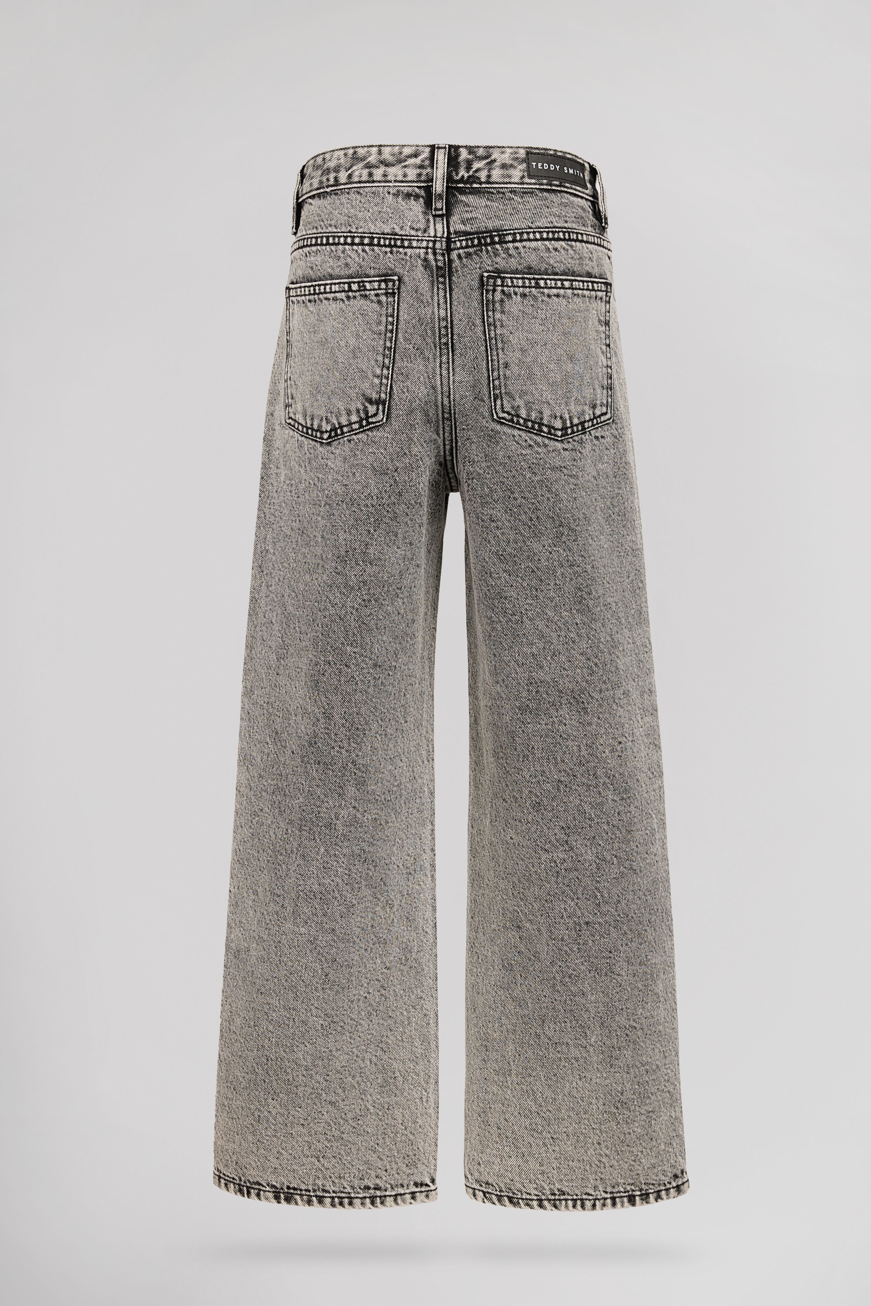 Teddy Smith P-Electra Jr jean large gris fille taille haute