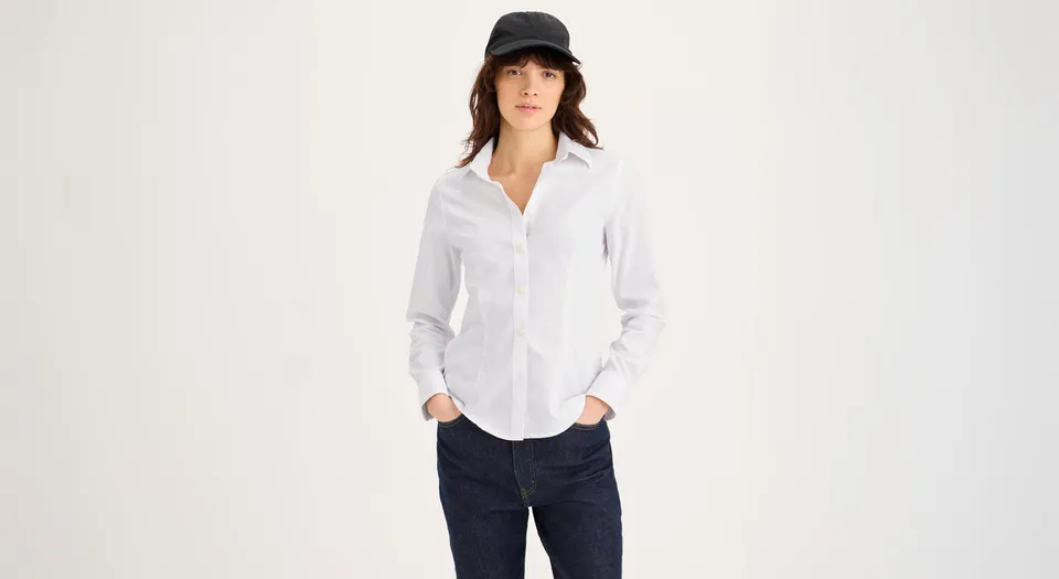 Dockers Signature chemise femme blanche slim coton anti-taches