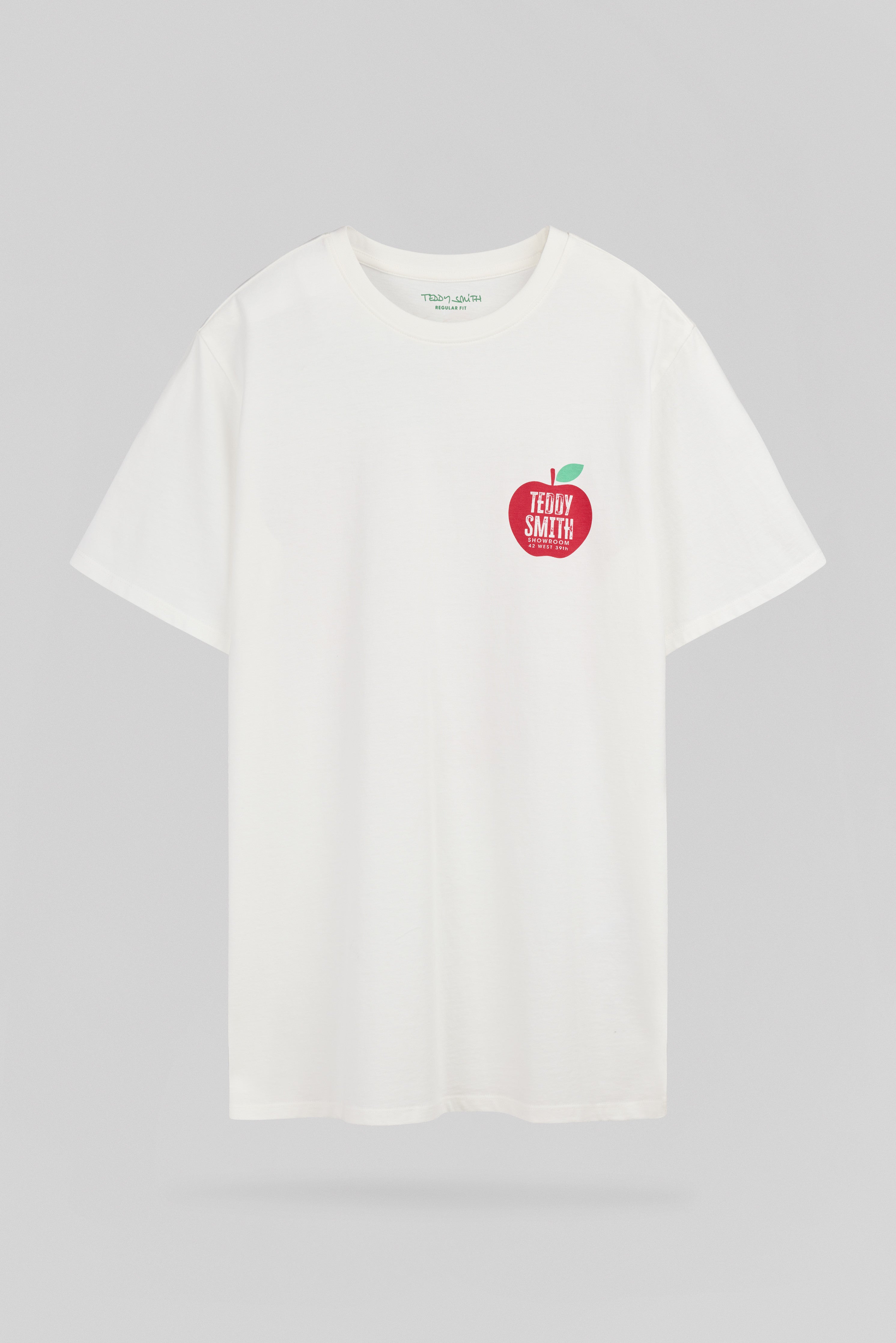 Teddy Smith T-Golden MC t-shirt blanc imprimé pomme coton