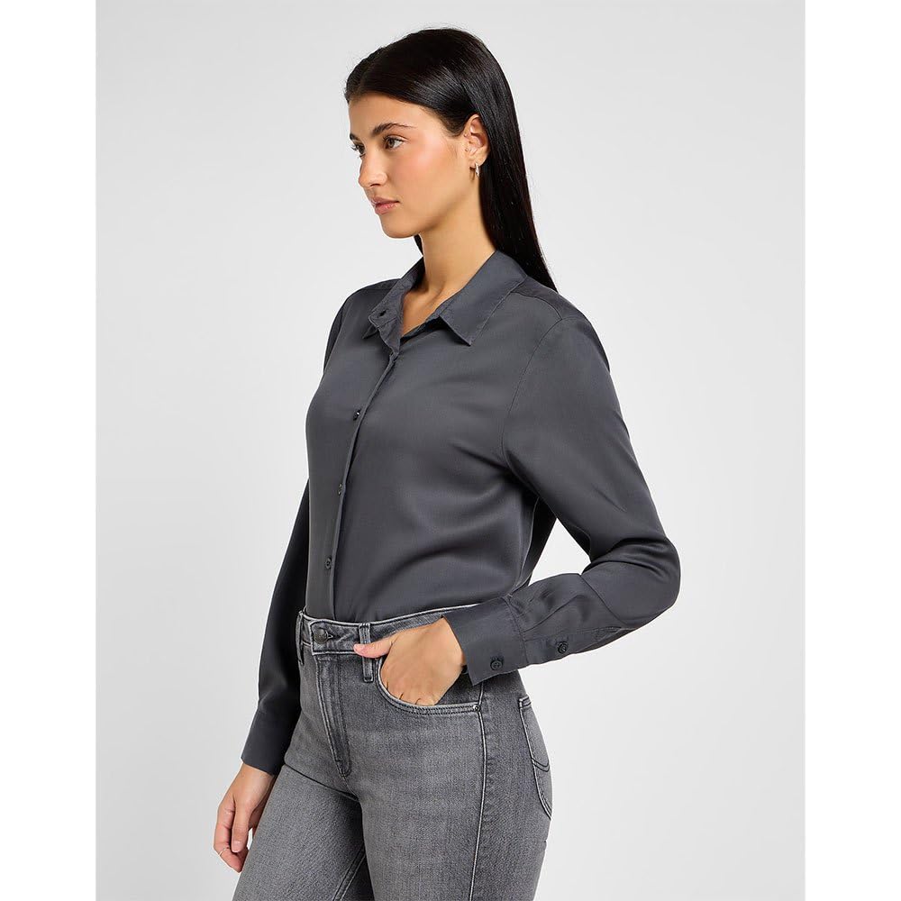 Lee Pocketless Shirt t-shirt femme S gris foncé coton
