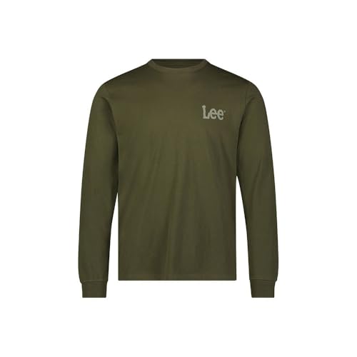 Lee Ls Med Wobbly tee-shirt homme vert olive coupe regular