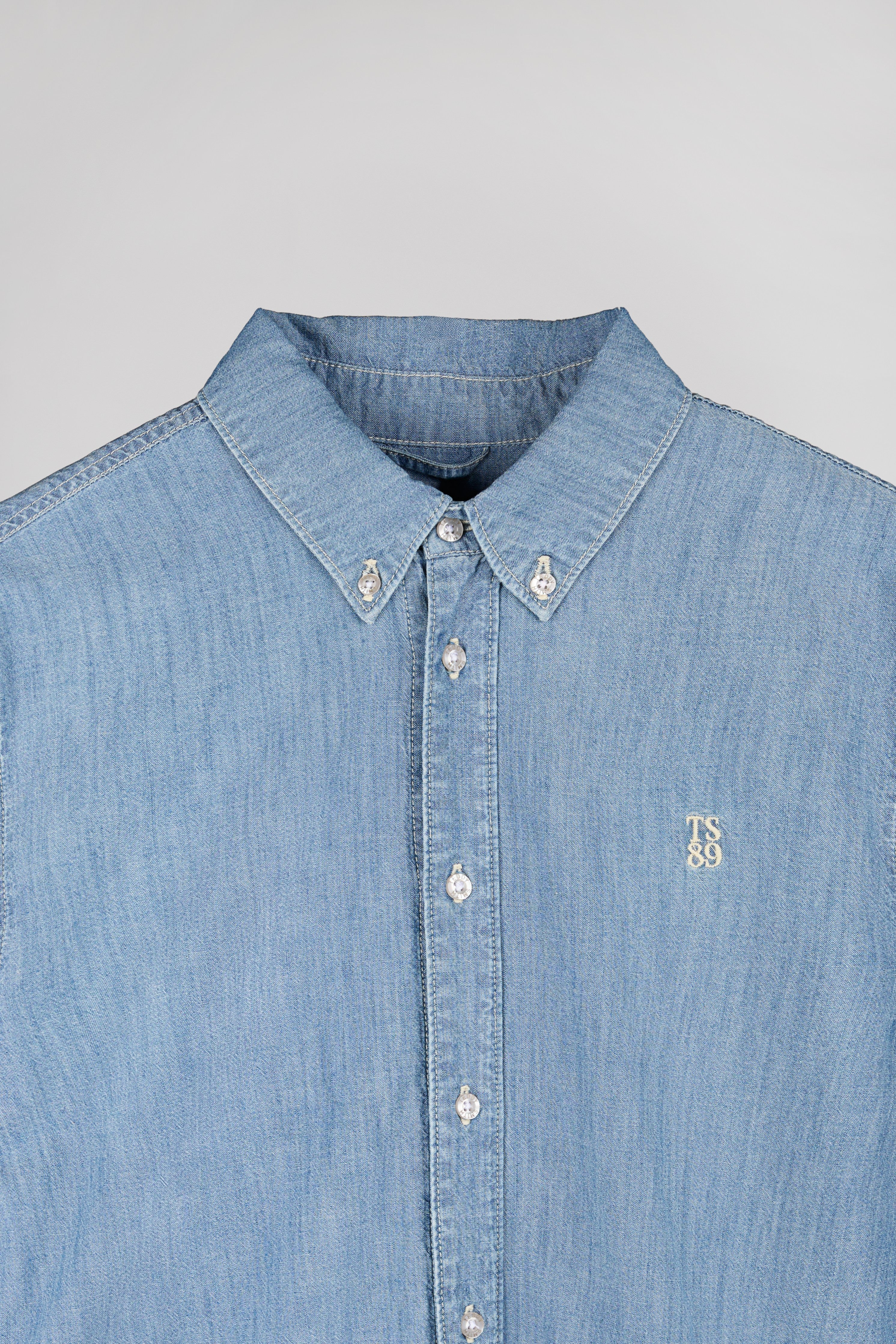 Teddy Smith C-Staner ML chemise chambray indigo clair coton