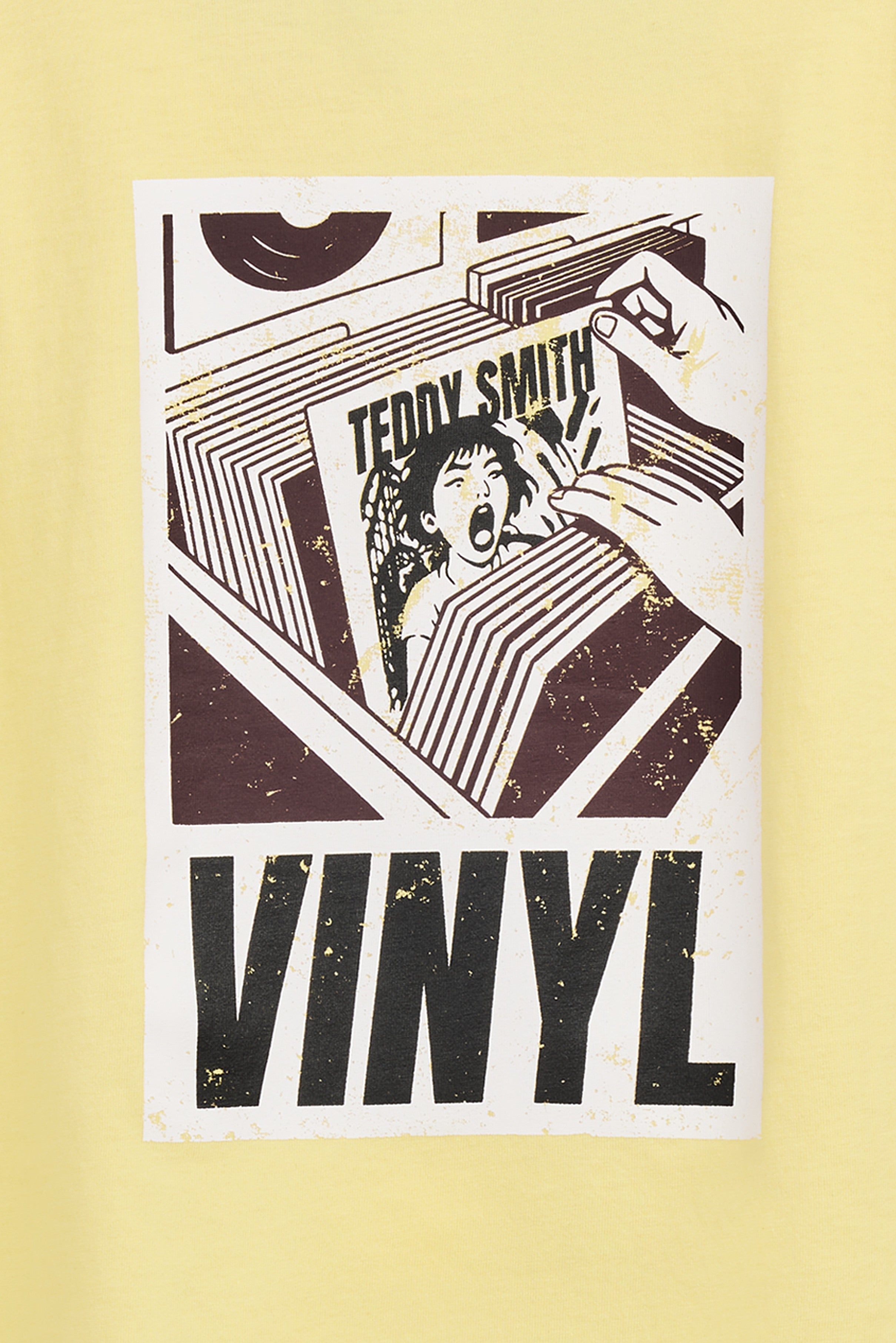 Teddy Smith T-Vinyl MC JR t-shirt jaune citron coton