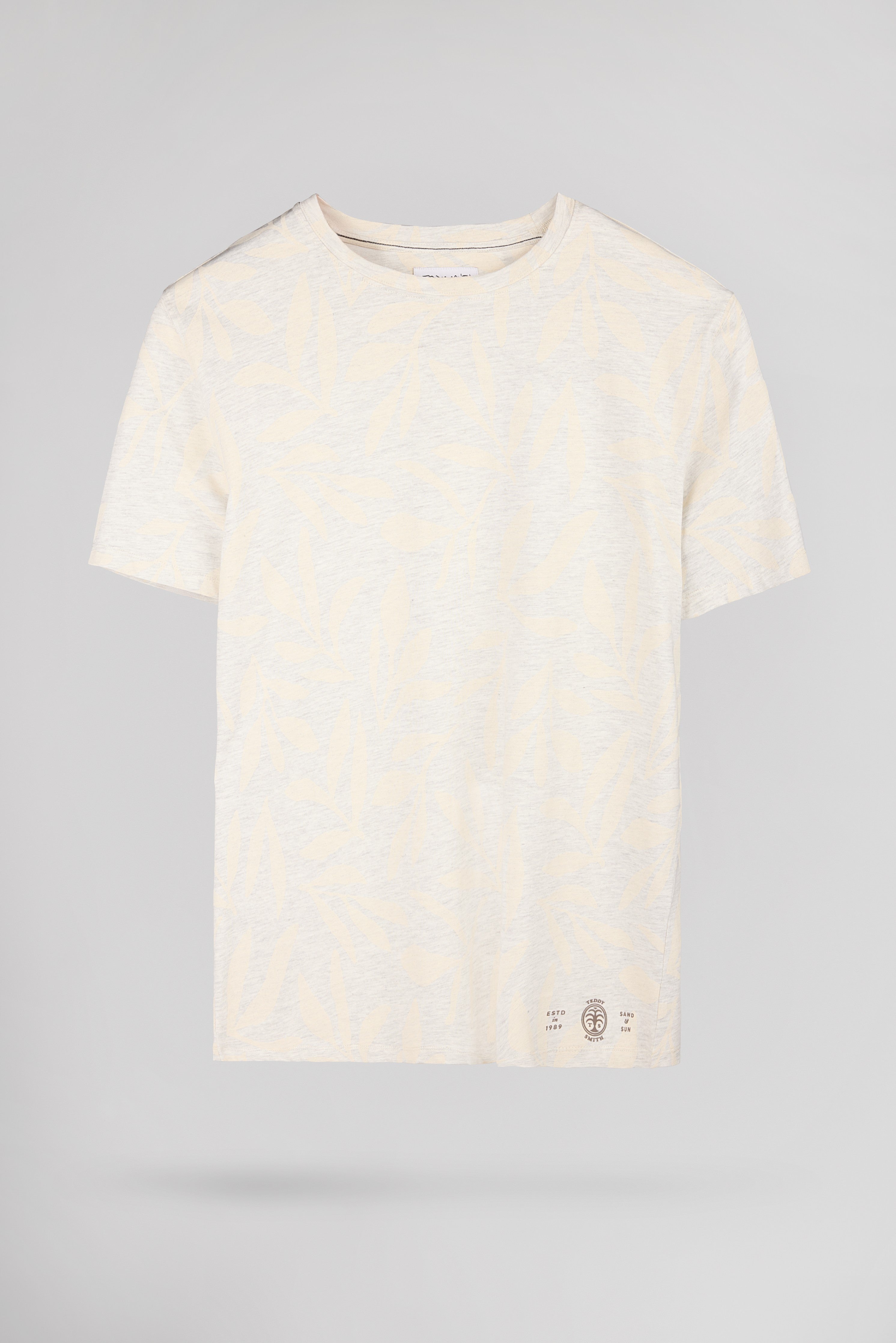 Teddy Smith T-ARESKI MC t-shirt blanc ivoire chiné floral