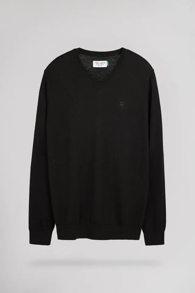 Teddy Smith P-Martin pull col V noir ajusté homme