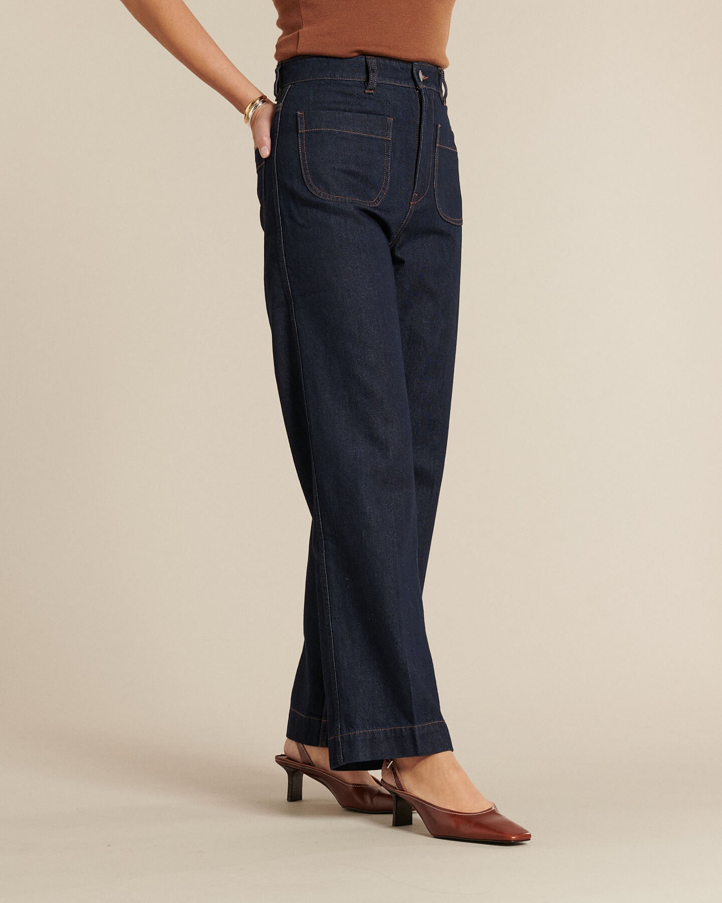 Labdip Samuel jean taille haute brut coton
