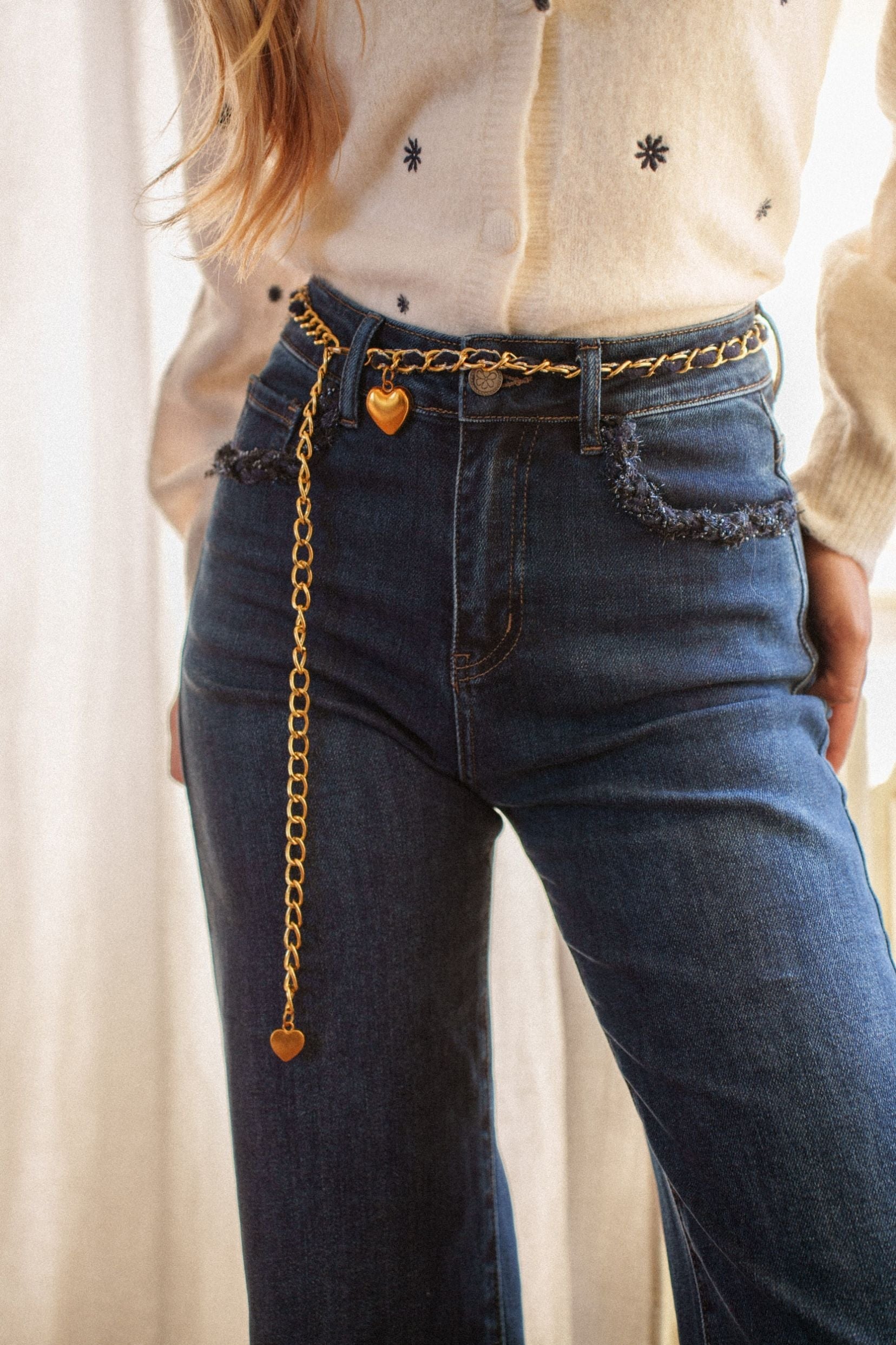 Maison Onado Noé jean bleu délavé taille haute