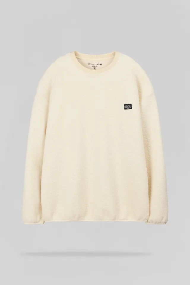 Teddy Smith S-Cliever RC sweat homme Cream sherpa ample