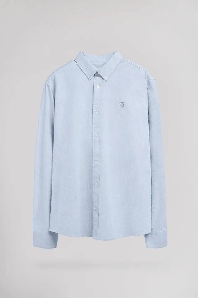 Teddy Smith C-Stan ML chemise oxford bleu pastel coton