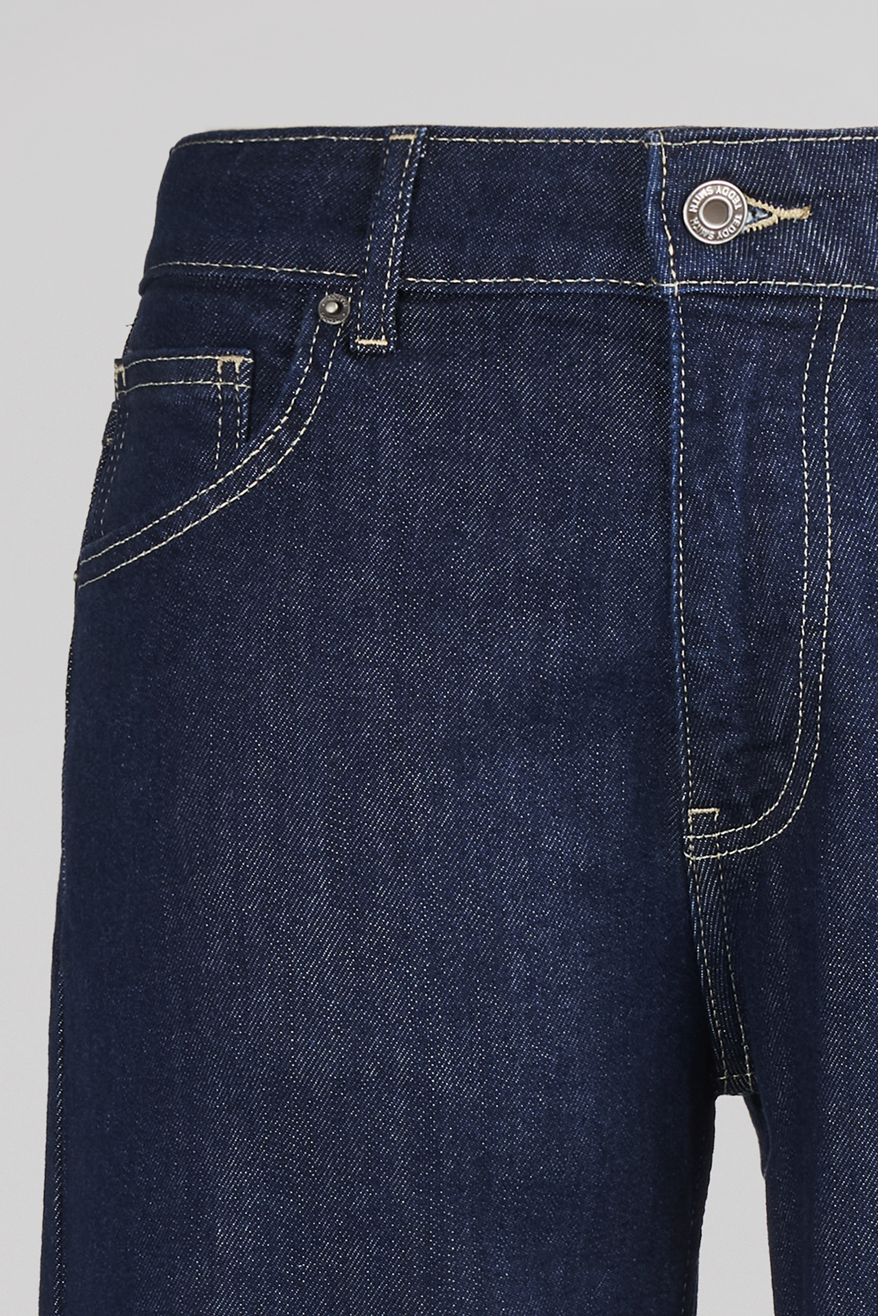 Teddy Smith Boyfriend jean droit bleu foncé revers