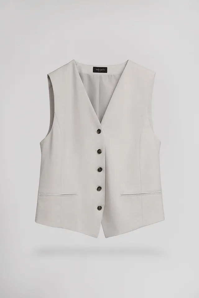 Teddy Smith G-Wild gilet tailleur blanc mélangé col V