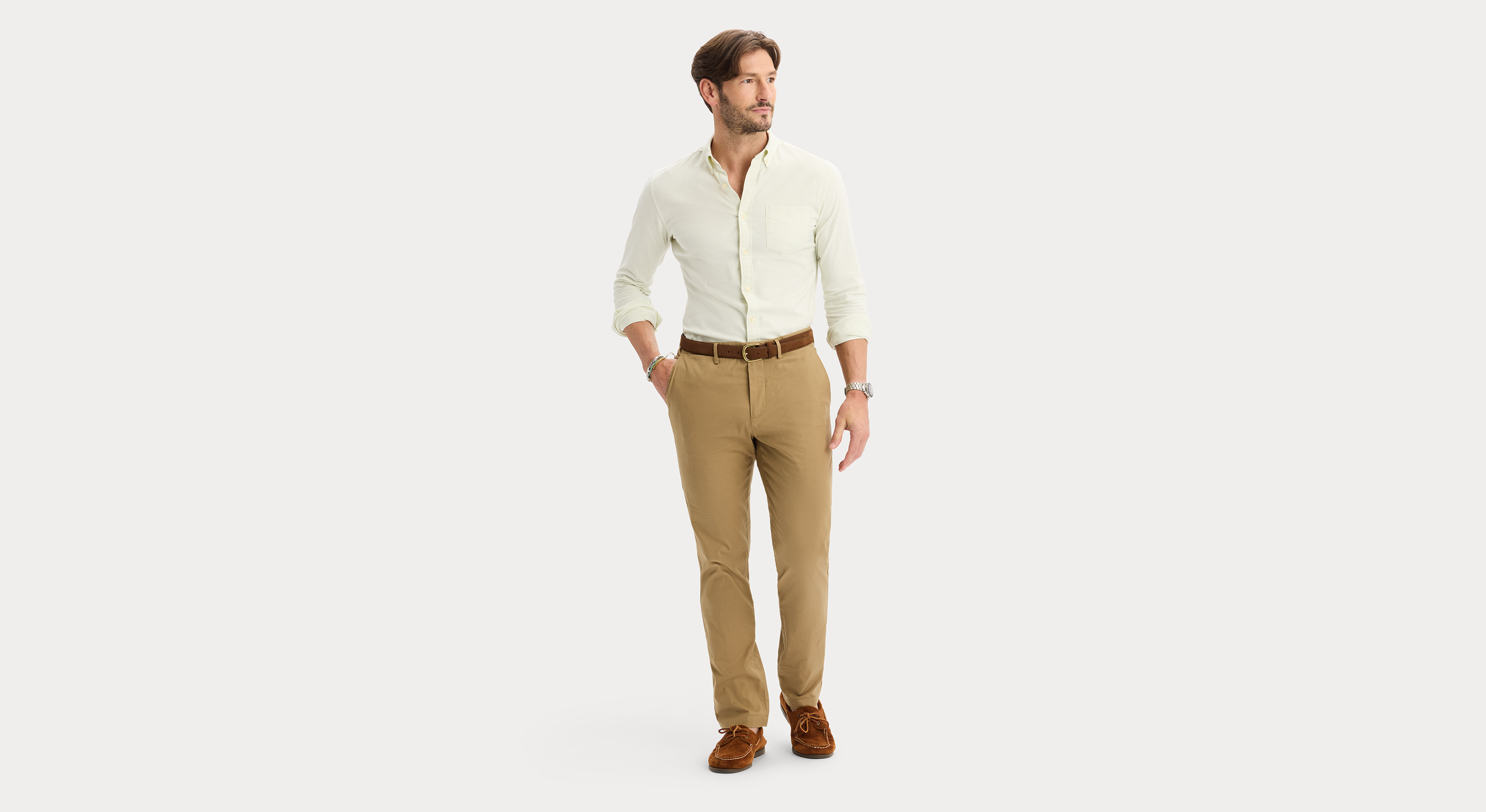 Dockers Oxford chemise homme verte slim manches longues